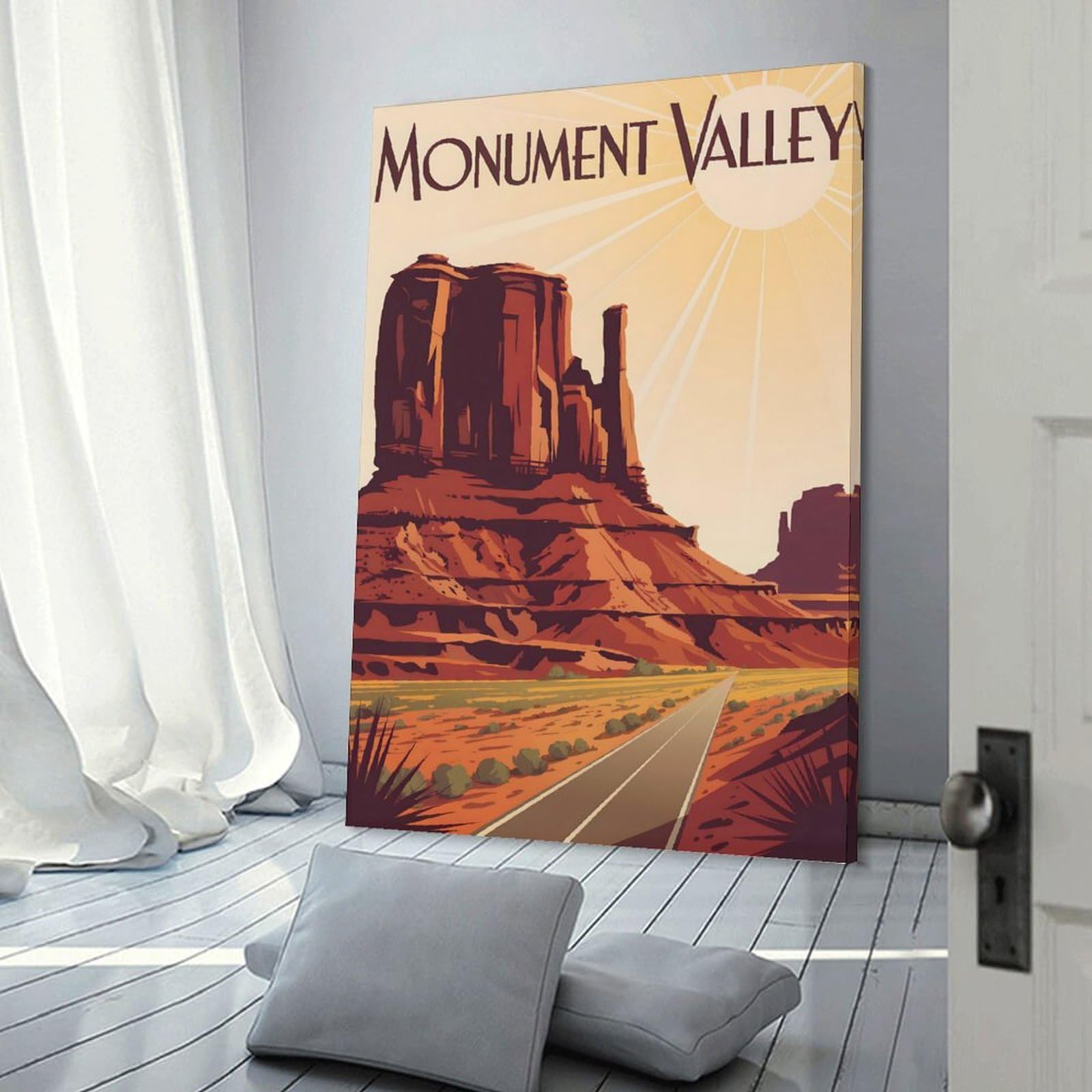 Junmoney Monument Valley Travel Home Decor Wall Art 20x30inch(50x75cm), for Restful Interiors, Bedrooms Or Small Rooms, A Warm Accent for Relaxed Interiors
