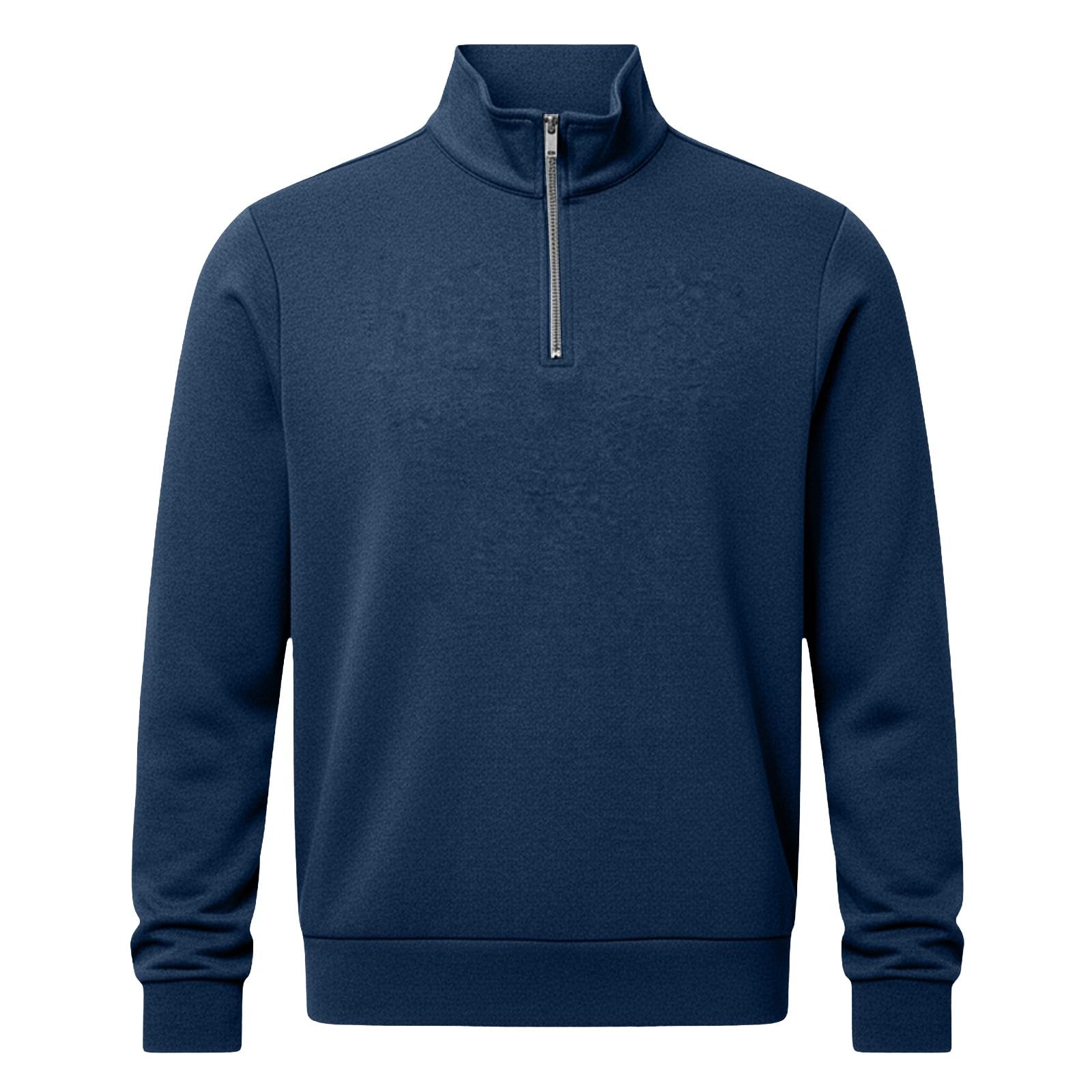 Jersey de punto para hombre, con media cremallera, cuello alto, cremallera de 1/4, para golf, ajuste delgado, suéter de invierno, cálido, de manga larga, cuello alto, suave, regular inteligente
