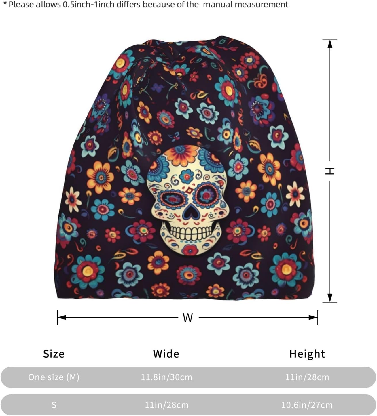 (Skulls) Multi-Functional Convertible Brimless Hat for Daily Outdoor Travel Use -