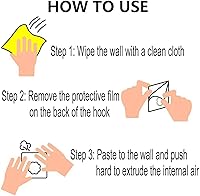 Vista 7 de 12 Pack Heavy Duty Self Adhesive Hooks - 33lb Max, Transparent, Waterproof, Sticky Wall Hooks for Keys, Bathroom, Shower, Outdoor, Kitchen, Door