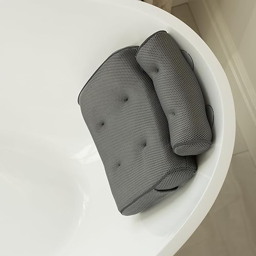 Miniatura 6 de Almohadas de baño de lujo para bañera, accesorio relajante para tina, almohadas de bañera para cabeza y espalda con vela de cera de soja, bolsa de