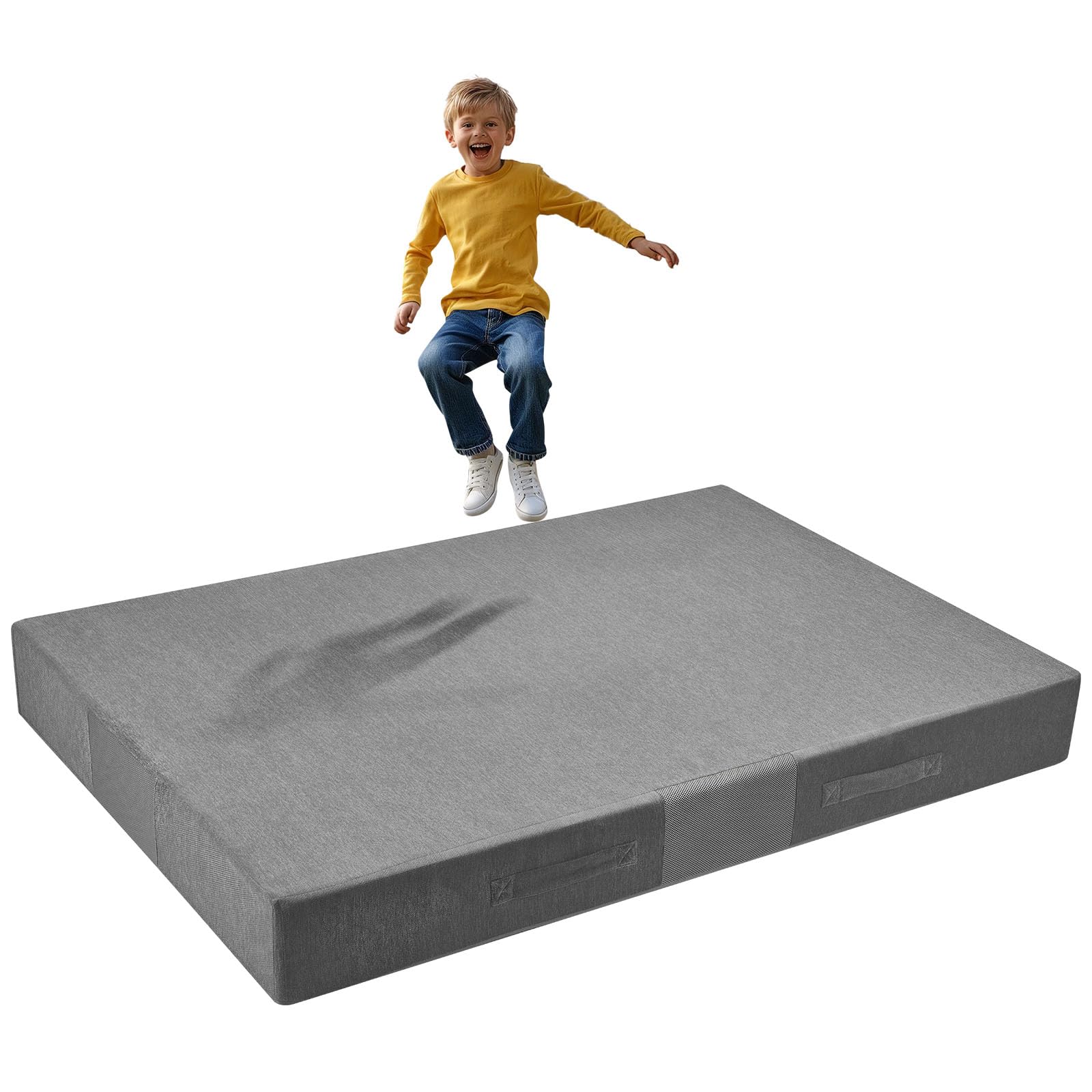 VEVOR Almohadilla de Choque para Niños 1800 x 1210 mm, Crash Pad Sensorial Infantil Impermeable, Antideslizante con Espuma de Alta Densidad, Funda Lavable, para Gimnasia Interior, Sala de Estar, Bebé