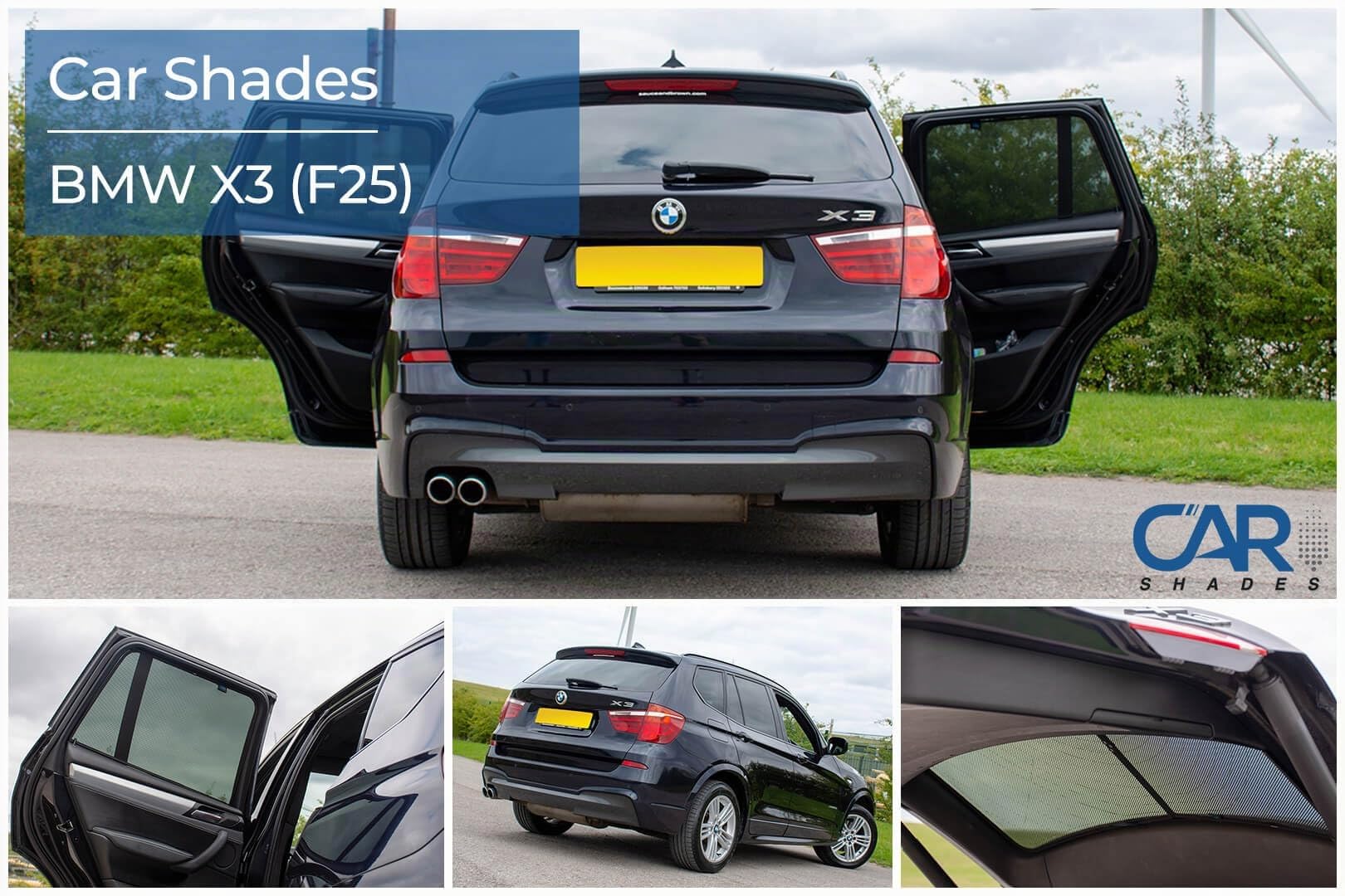 Set de Car Shades compatible avec BMW X3 (F25) 5 portes 2010-2017 (6-pièces)