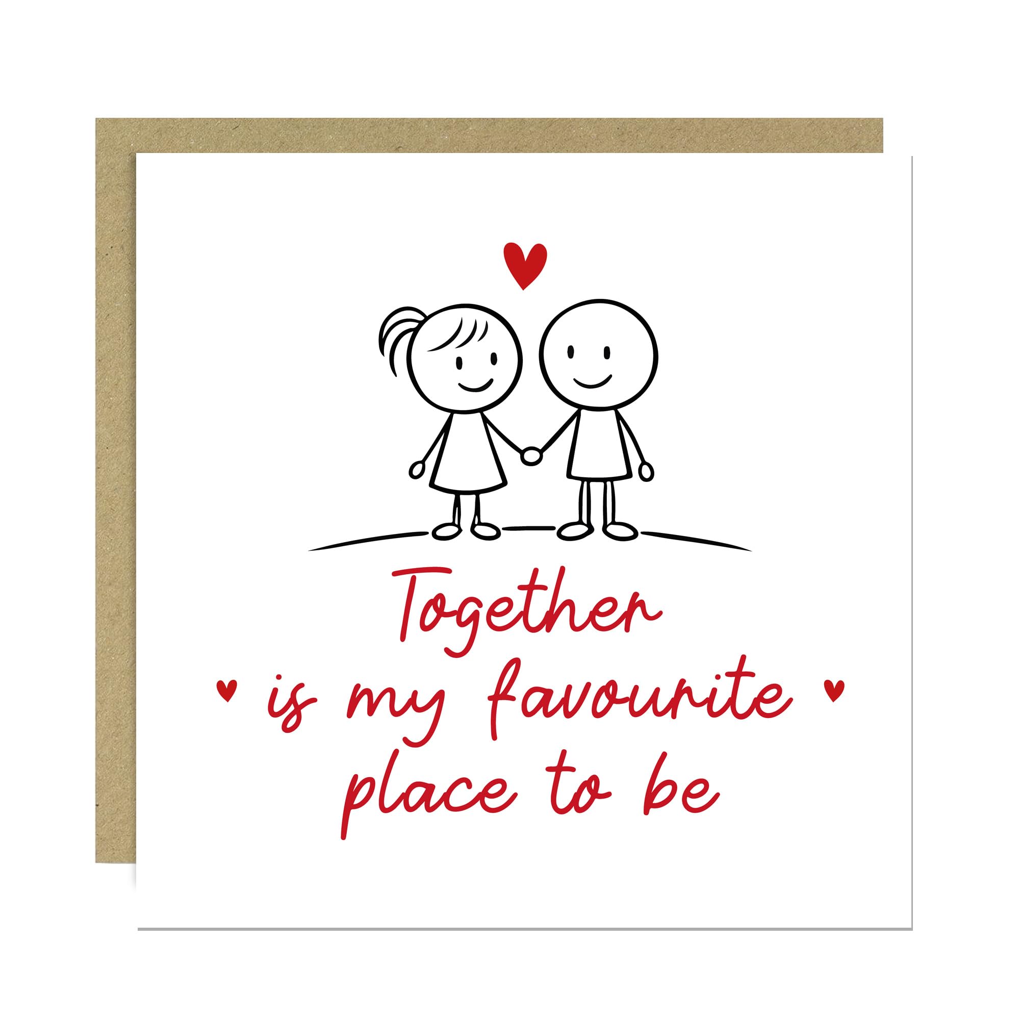 RED OCEAN Romantic Valentines Birthday Anniversary Card for Him, Her, Women, Men, Girlfriend, Boyfriend, Wife, Husband, Spouse, Partner With Kraft Envelope
