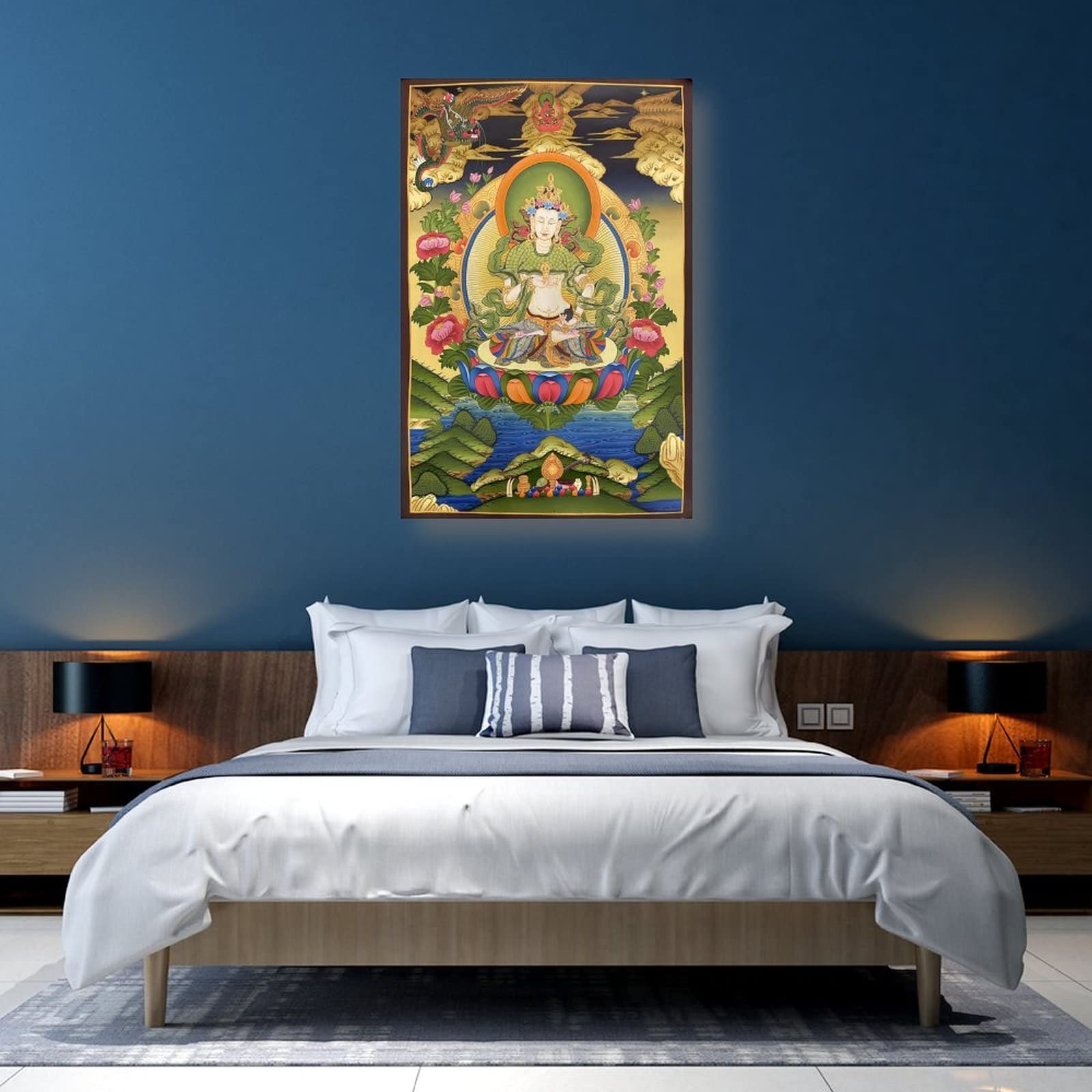 Vajrasattva con Buddha Amitabha Religione Buddismo Poster di Meditazione Decorazione per la Casa Poster Decorazione da parete Camera da letto Decorativa Estetica 40 x 60 cm