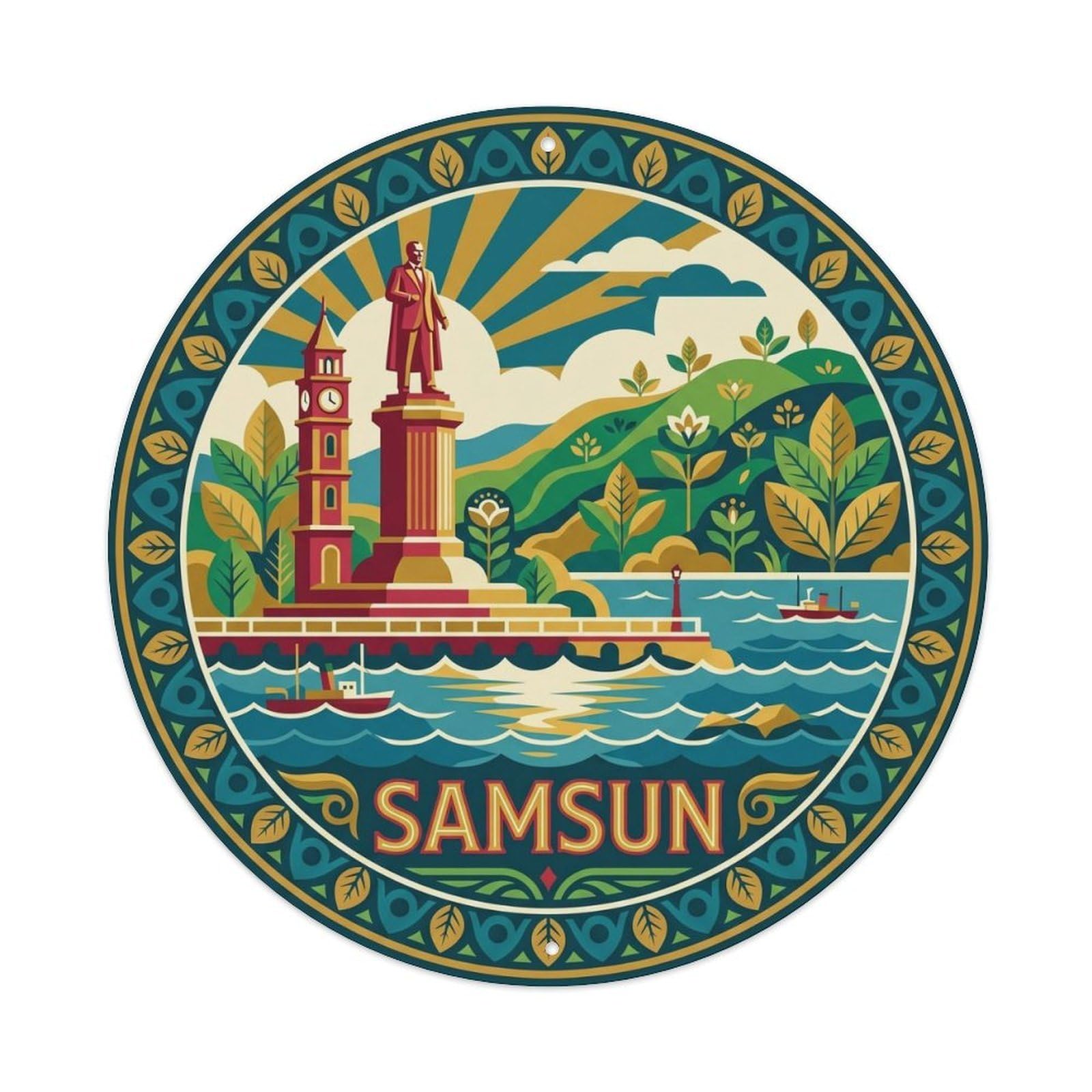 Turkey Samsun Travel Independence Black Sea Waves Metal Tin Sign