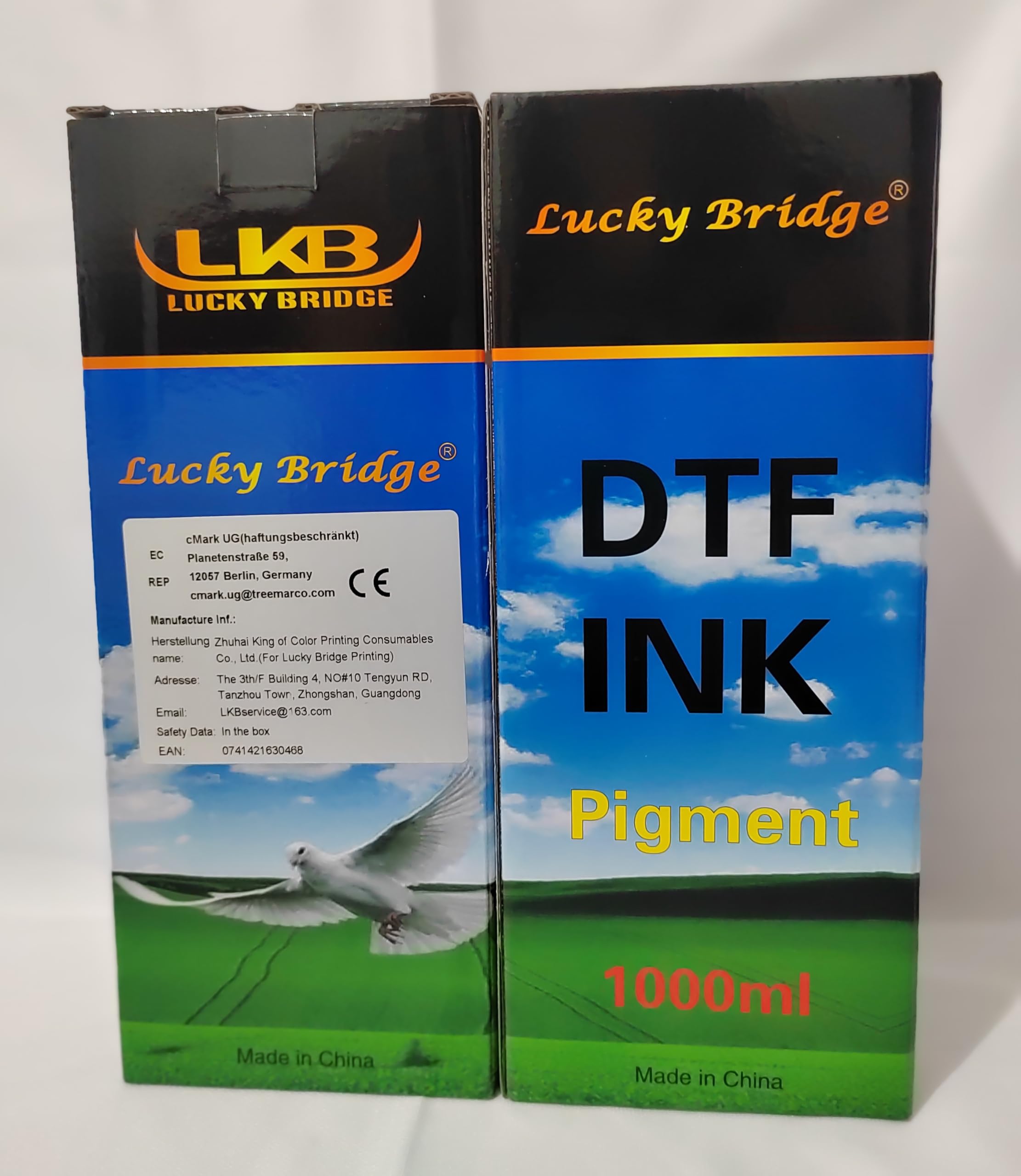 Inchiostro DTF bianco 1 x 1000 ml Premium Pigment Ink per pellicola PET trasferimento di calore inchiostro di ricarica per tutte le stampanti Epson DTF con testina di stampa DX5 DX7 5113
