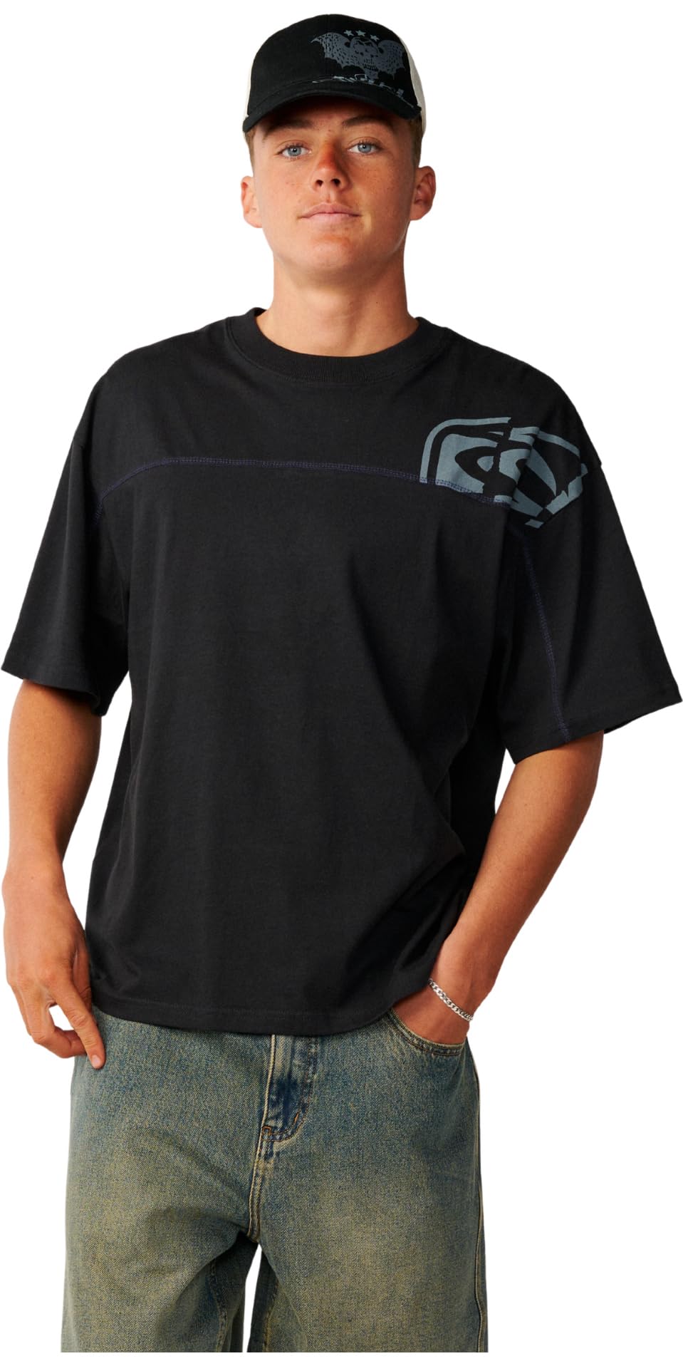 Rip Curl 2026 Uomo Archivi Thrashed Panel T-Shirt 12OMTE - Black