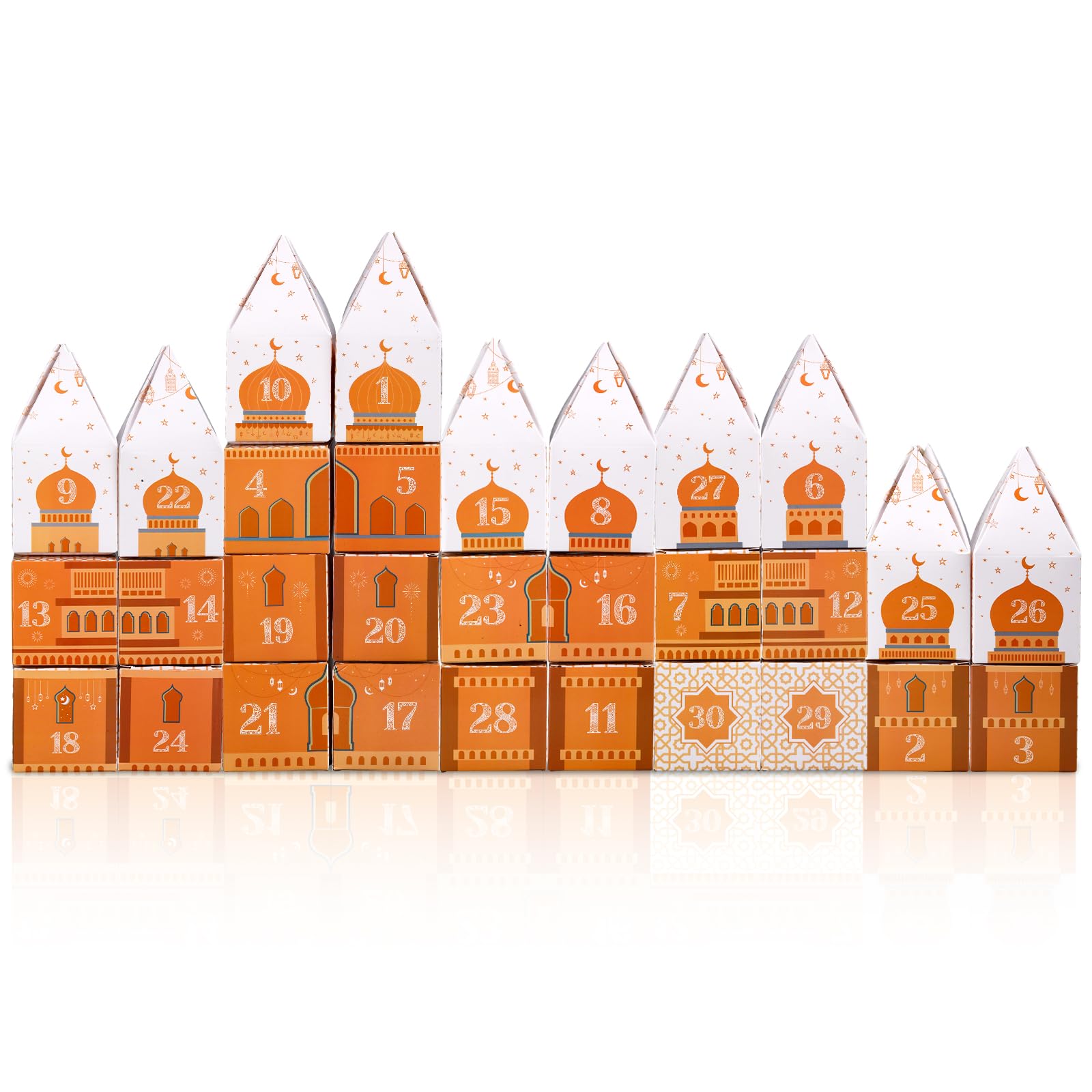 Photo 1 of 30 Days Ramadan Advent Calendar Box Decorations Countdown Ramadan Mubarak Cardboard Number Gift Box DIY Eid Mubarak Countdown Calendar Refillable Advent Ramadan Gift Box for Eid Mubarak