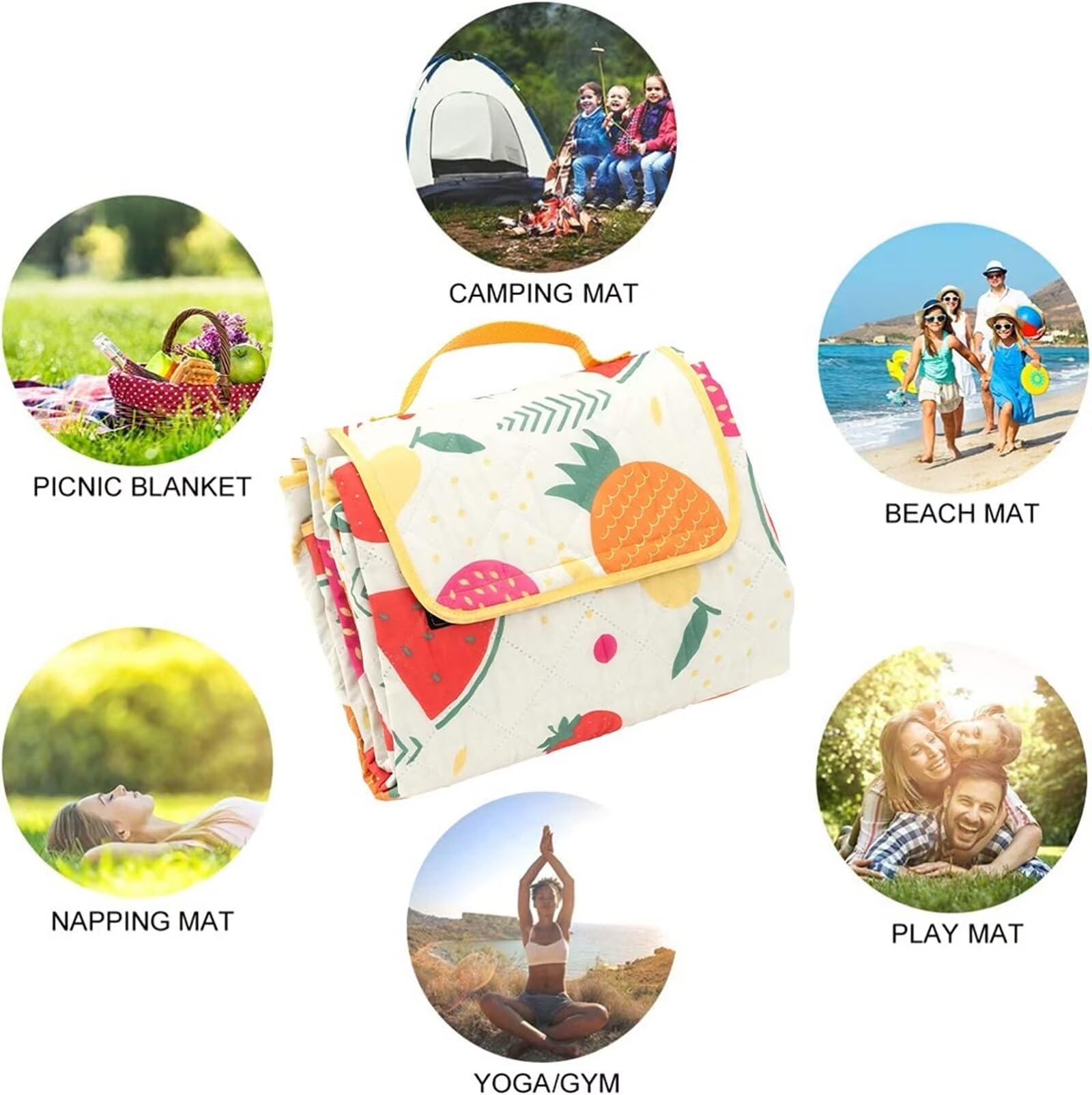 Couverture Pique-nique Imperméable 200x300cm,Couverture Plage Extérieure XXL Tapis de Plage,Planète cosmique bleue Camping Couverture étanche Pique-nique avec Poignée pour Camping Randonnée Parc Plage