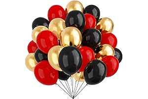 Red, Black, and Gold Balloon Extravaganza: A Party Decoration Delight