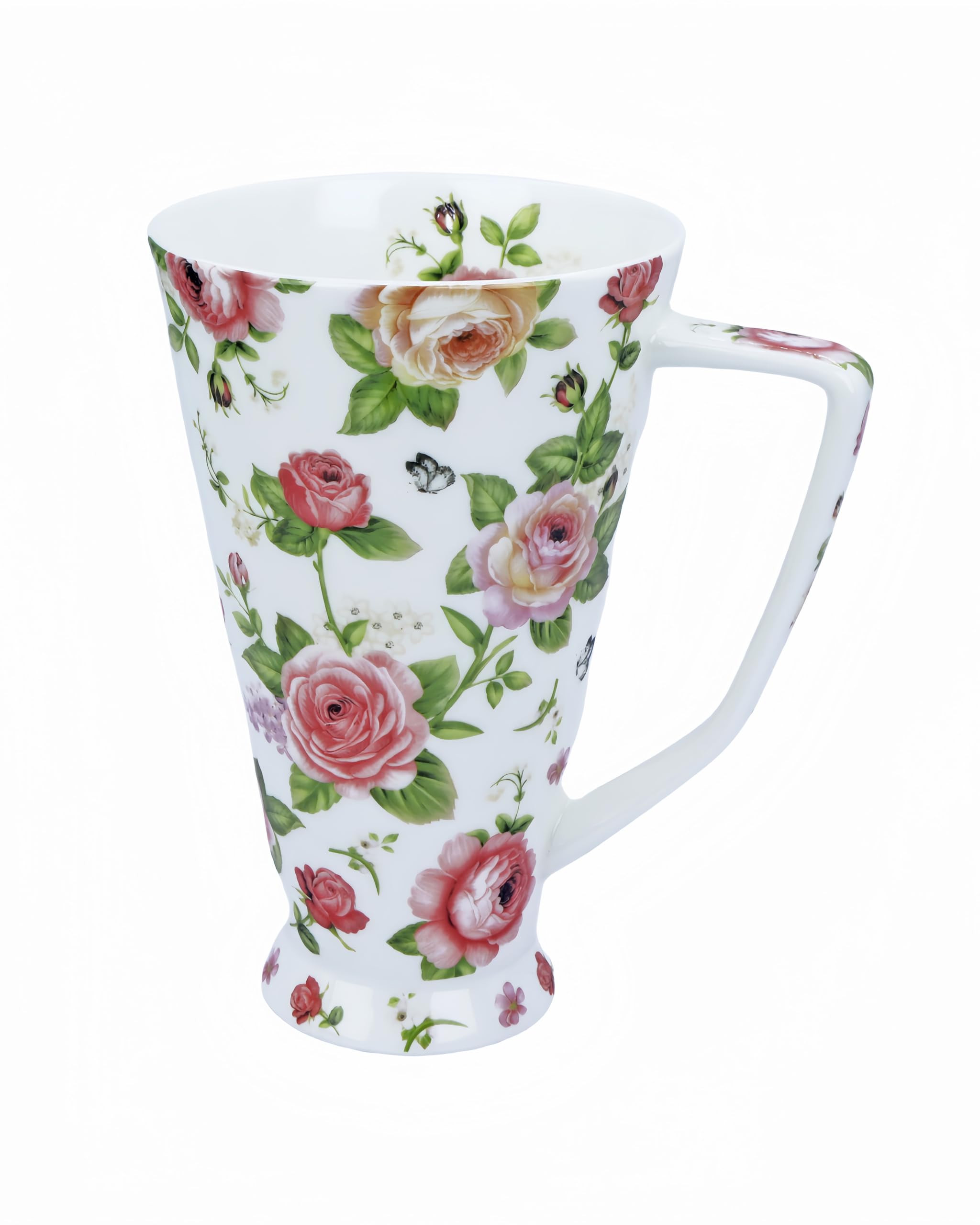 Amazon.com | Glen Mila 17oz Cute Coffee Mug for Women Bone China Coffee Mug  Cute Mugs Christmas Mugs Birthday Gifts for Mom Friends (white garden  flower mug): Coffee Cups & Mugs