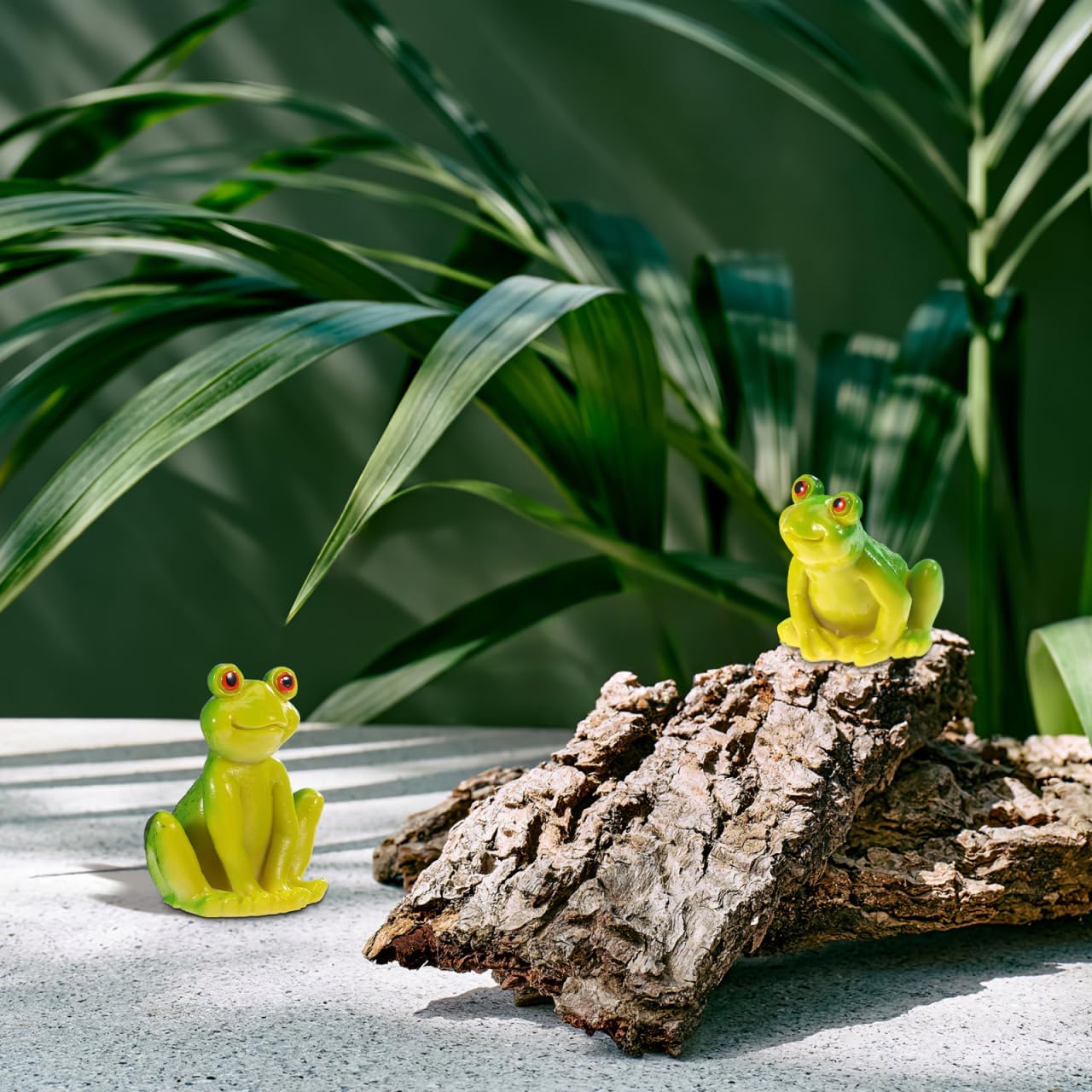 ibasenice Mini Resin Frog Figurines 2 Pack Sitting and Jumping Frog Statue Garden Decor for Lawn Patio Desk Miniature Garden Outdoor Animal Ornaments image 5