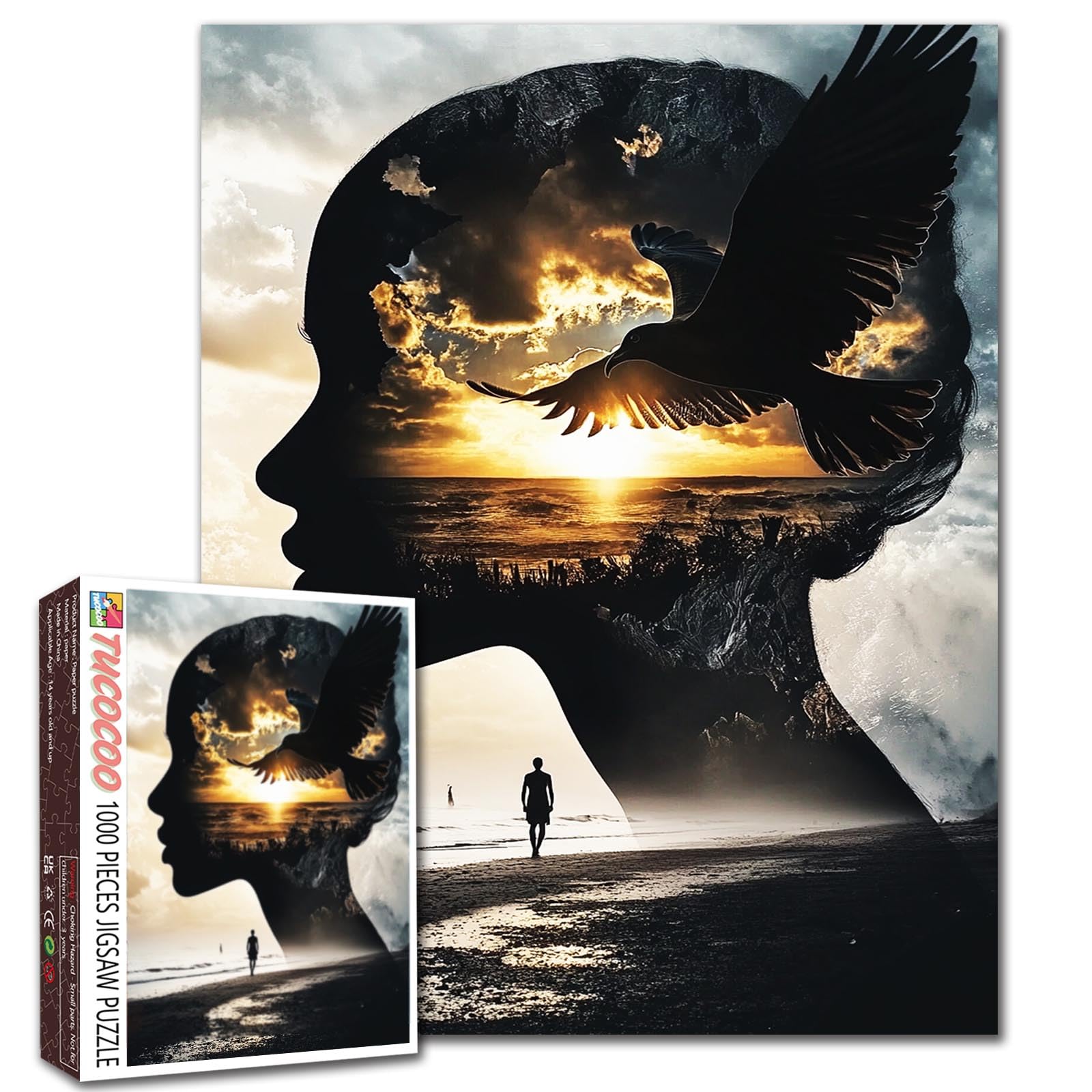 Africa Black Woman Jigsaw Puzzles 1000 Pieces for Adults,Families(Girl,Animal,America Eagle,Seascape,Man) Pieces Fit Together Perfectly 19.7''x27.6''inch Performance Frameable Magic Female Puzzle Art — image 1