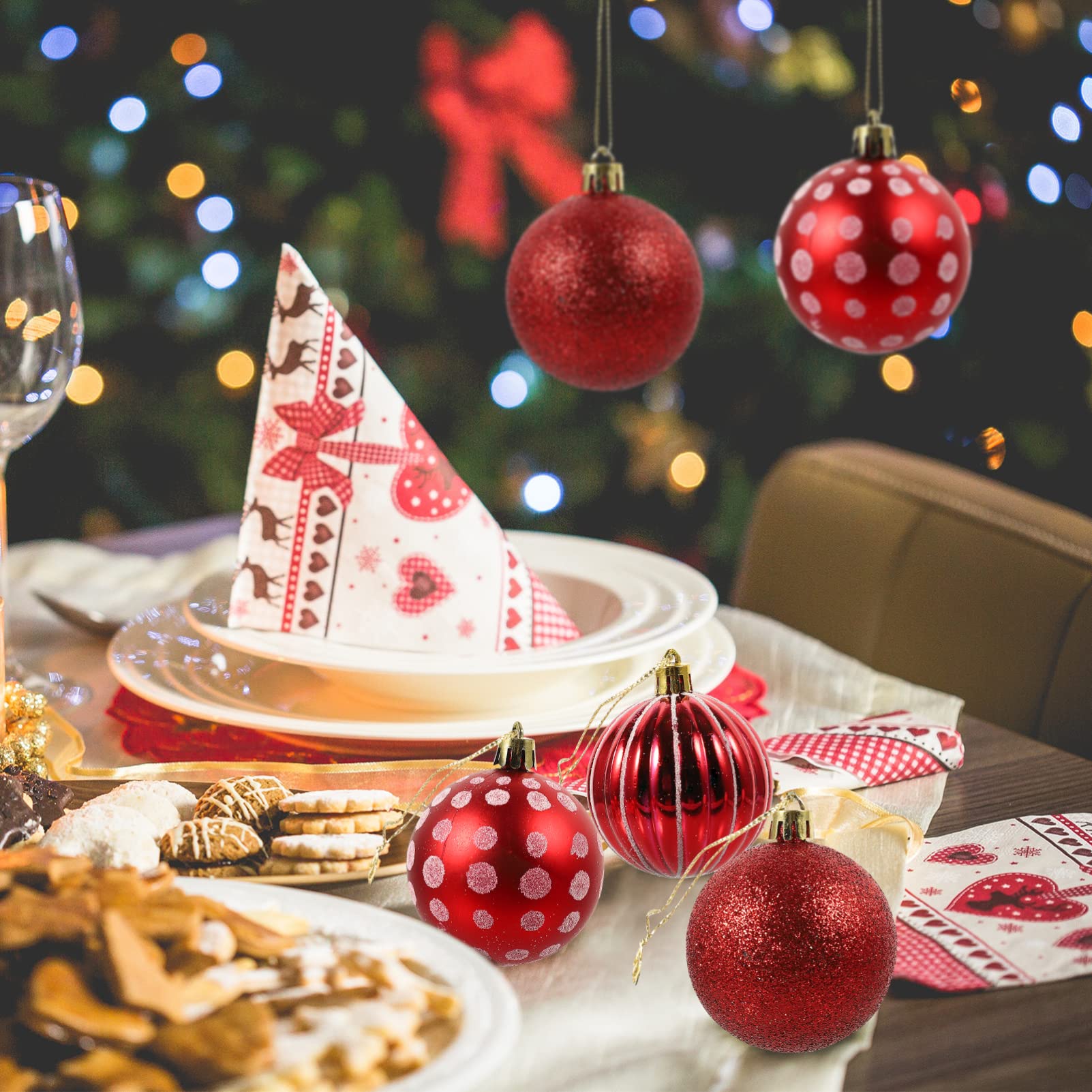 30 Piezas Bolas de Navidad Pintadas Adornos de Bolas de Navidad Bolas de Navidad Adornos de Bolas de Árbol de Navidad Adornos de Bolas de Árbol de Navidad Decoraciones de Árboles de Bolas de