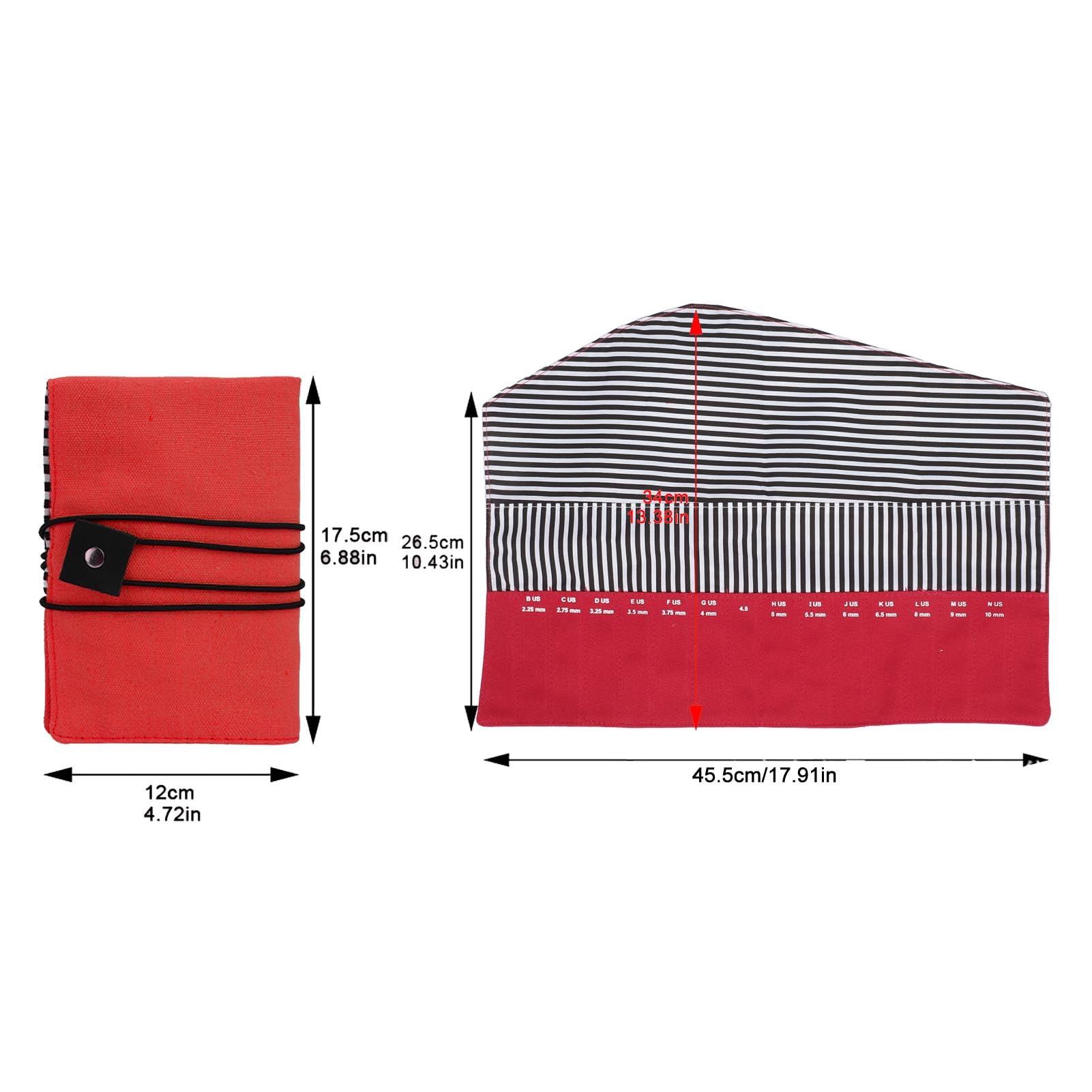 Crochet Knitting Needles Bag, Oxford Cloth Waterproof Fabric portable Organizer with Individual Pockets, for Knitting Lovers, Most Household Scenes