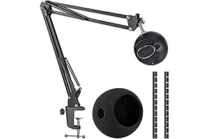 Blue Snowball Ice USB Microphone Boom Arm Stand with Pop Filter