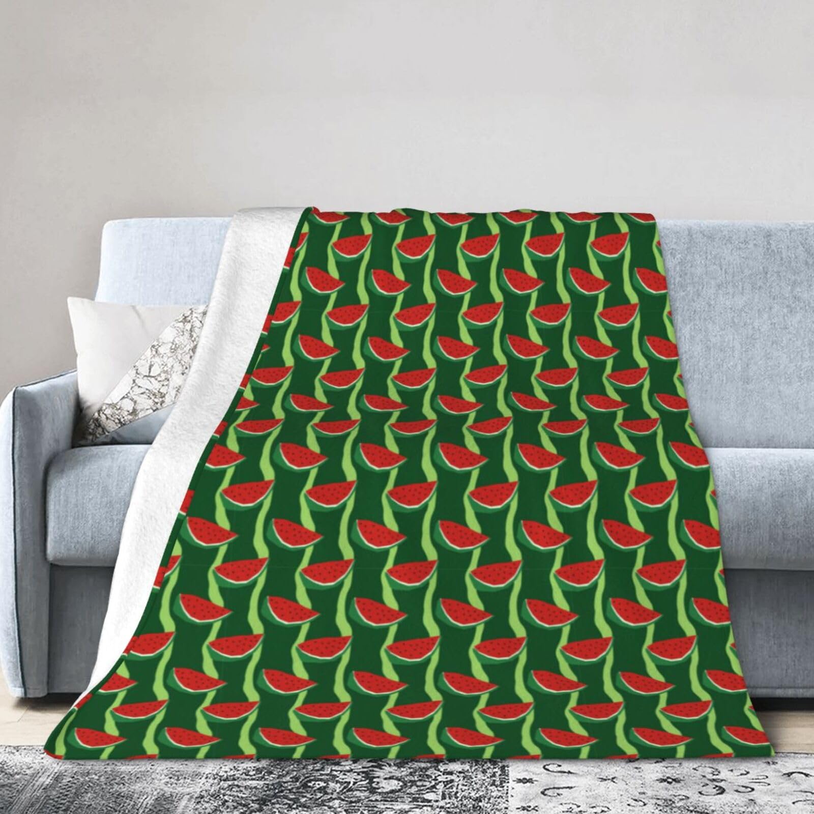 Noble Ren Watermelon Fruits Ultra-Soft Micro Fleece Blanket Winter Warm Soft Lannel Fleece Throw Blanket For Couch Sofa Bed 80"X60"