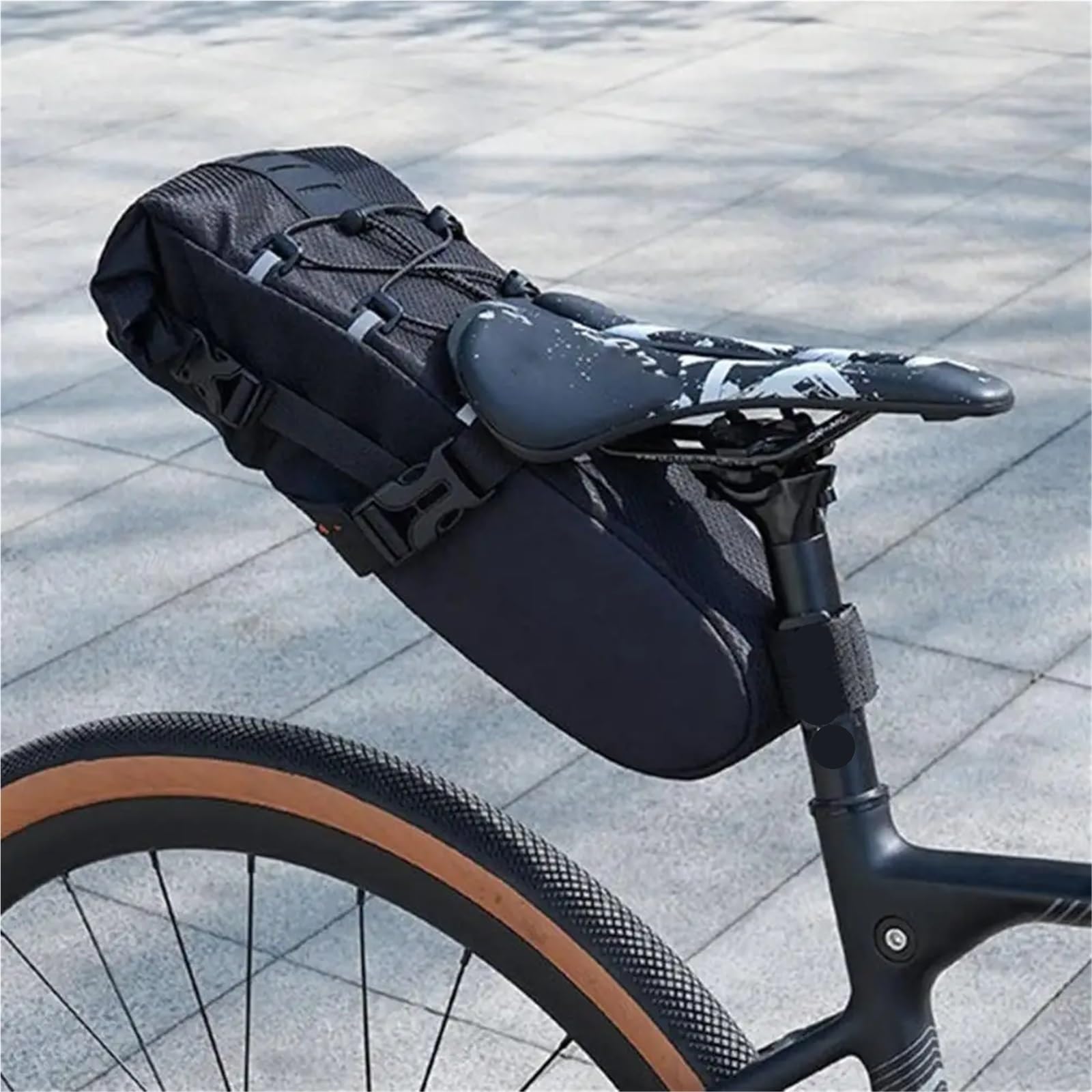 Borsa Da Sella Bici Borsa portaoggetti for sella bicicletta di grande capacità da 5,8 litri, borsa bici, riflettente impermeabile ciclismo(Orange)