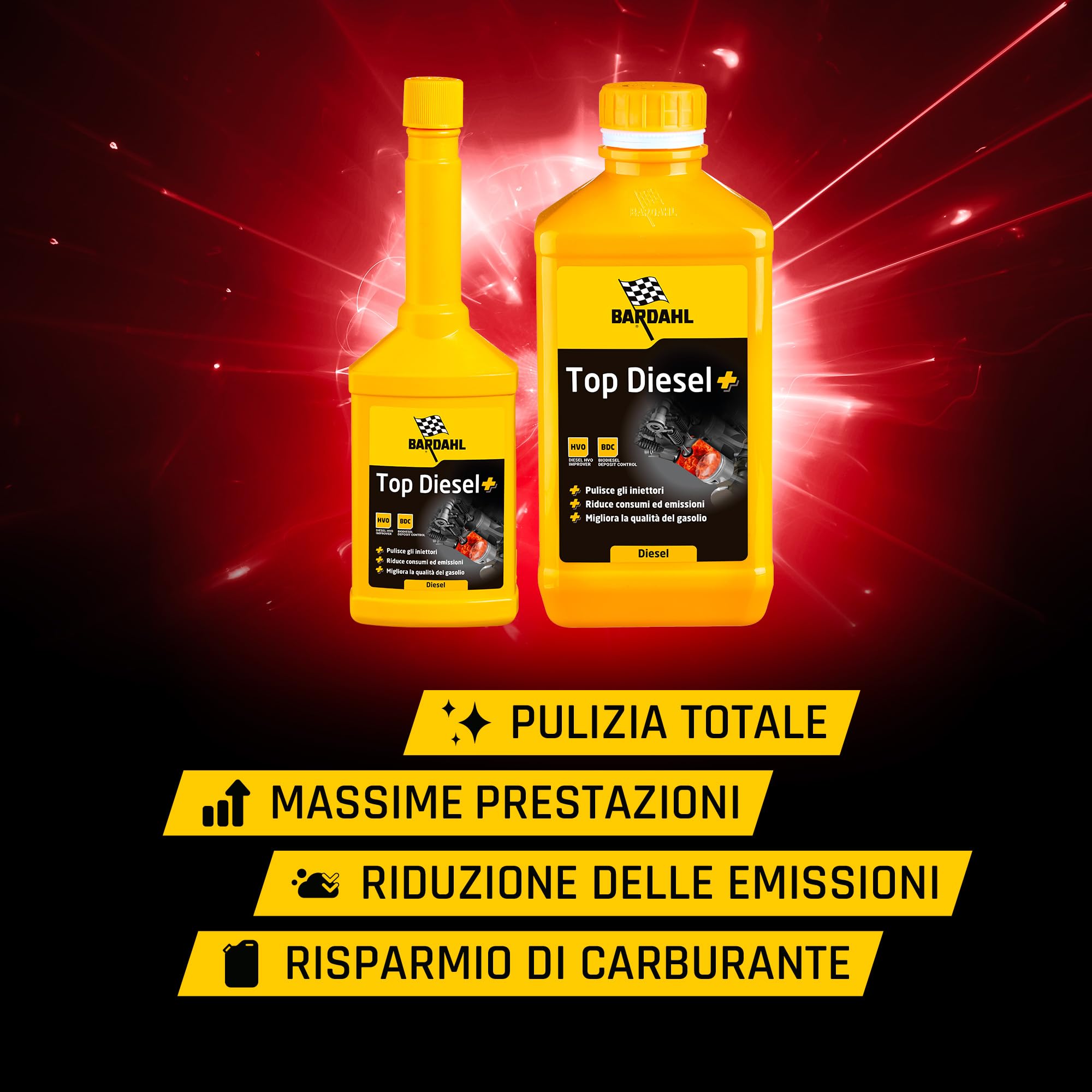 Bardahl - Additivo Top Diesel+, Lubrifica la Pompa e Gli Iniettori, Protegge Tutto Il Sistema di Alimentazione, Riduce i Consumi di Carburante e Le Emissioni Inquinanti, 1 Litro - 3