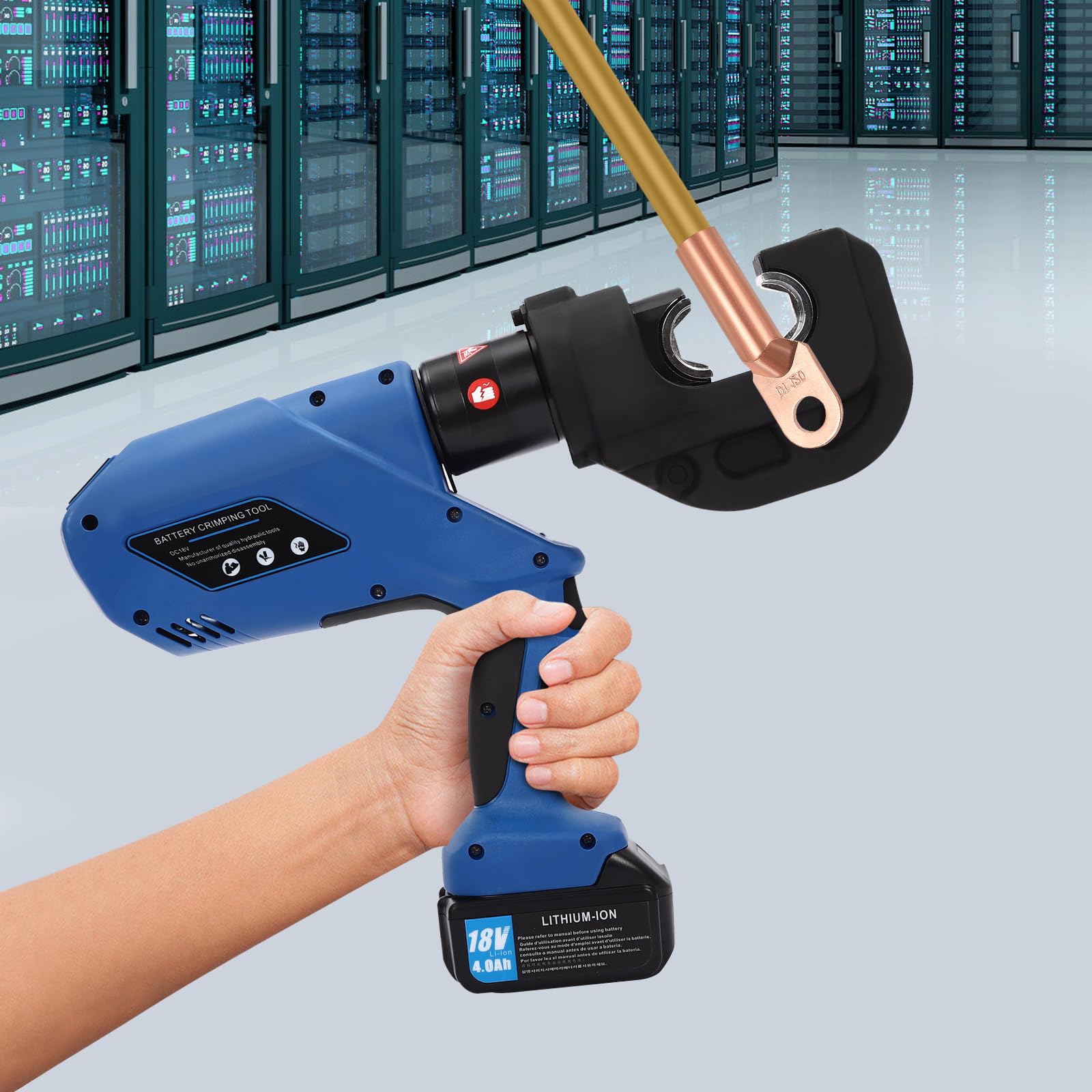 Akumulatorowa szczypce zaciskowe hydrauliczne z akumulatorem litowym 18 V do kabla do 400 mm² elektryczne narzędzie do zaciskania dla przemysłu elektrycznego telekomunikacji budowlanej