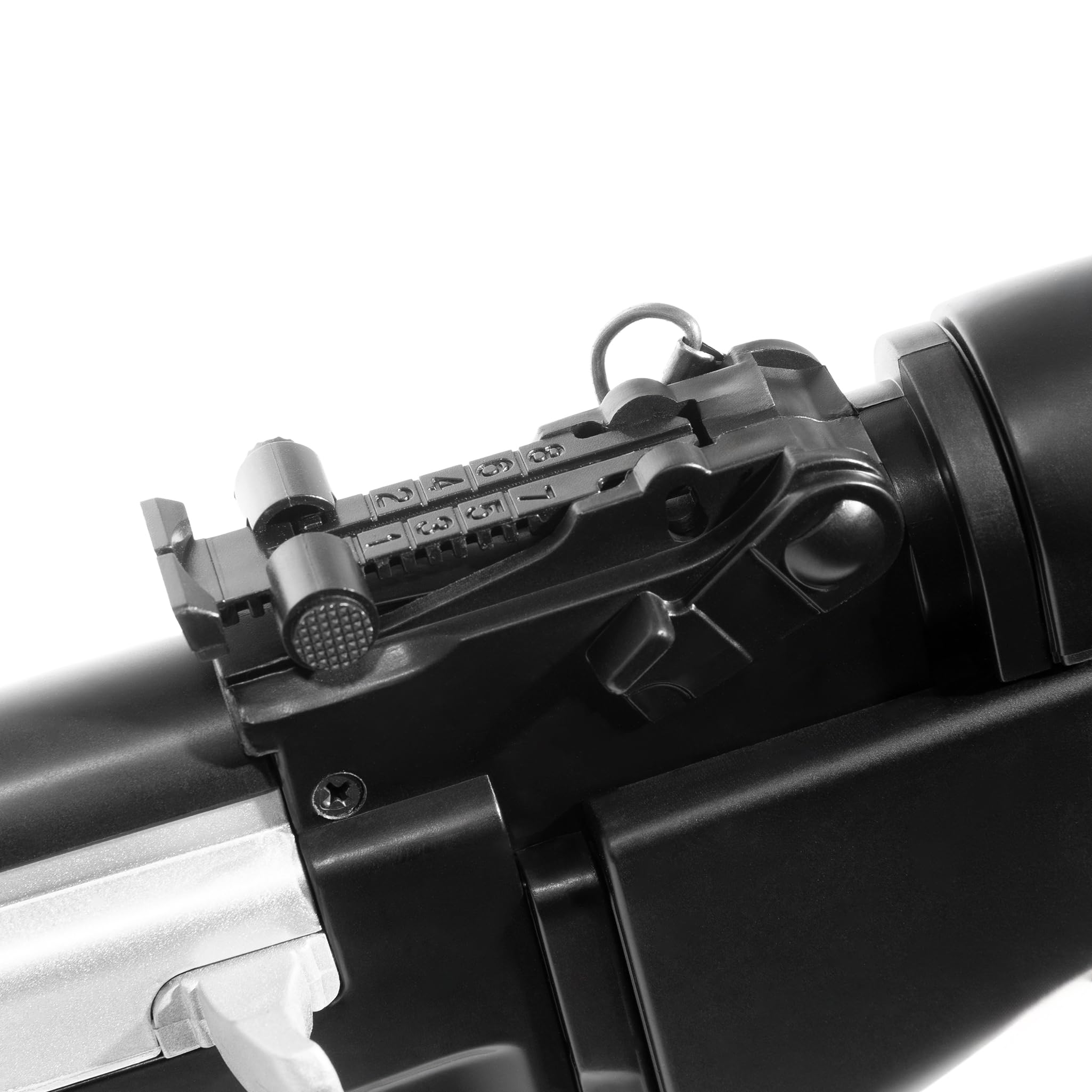 AK 47 softair elettrico stile legno, POTENZA 0,9 JOULE, raffica/singolo/sicura, caricatore 50 colpi, batteria Ni‑MH 7,2V + caricabatterie inclusi, 870mm 830g, 1000 pallini inclusi (Nero)