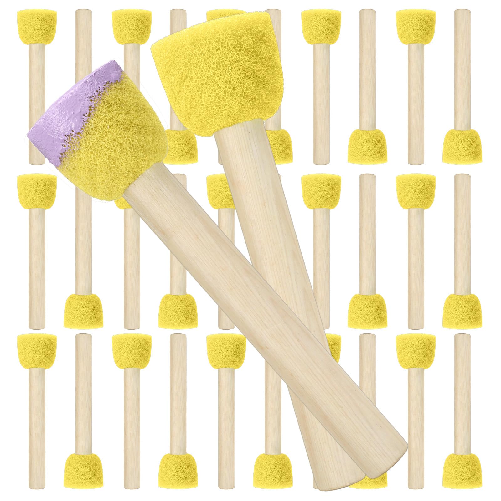 Nogeqi 30 Stück Schwammpinsel Malerei Runden Schwammstupf Pinsel Pinselset, Schaumstoff Schwämme Tupfpinsel Schaumstoffpinsel Stupfpinsel zum Malen für DIY Malerei Handwerk Werkzeuge