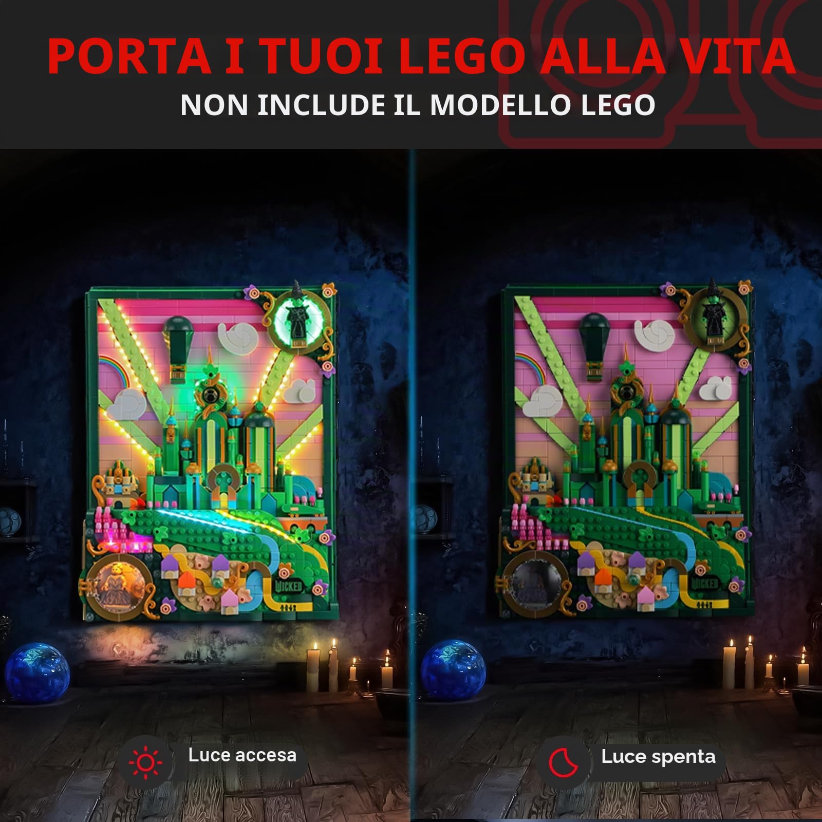BRIKSMAX Illuminazione a LED per Lego Wicked Emerald City 75685, set di luci compatibili per mattoncini da costruzione, senza set Lego, luce decorativa di alta qualità per modellismo, decorazione