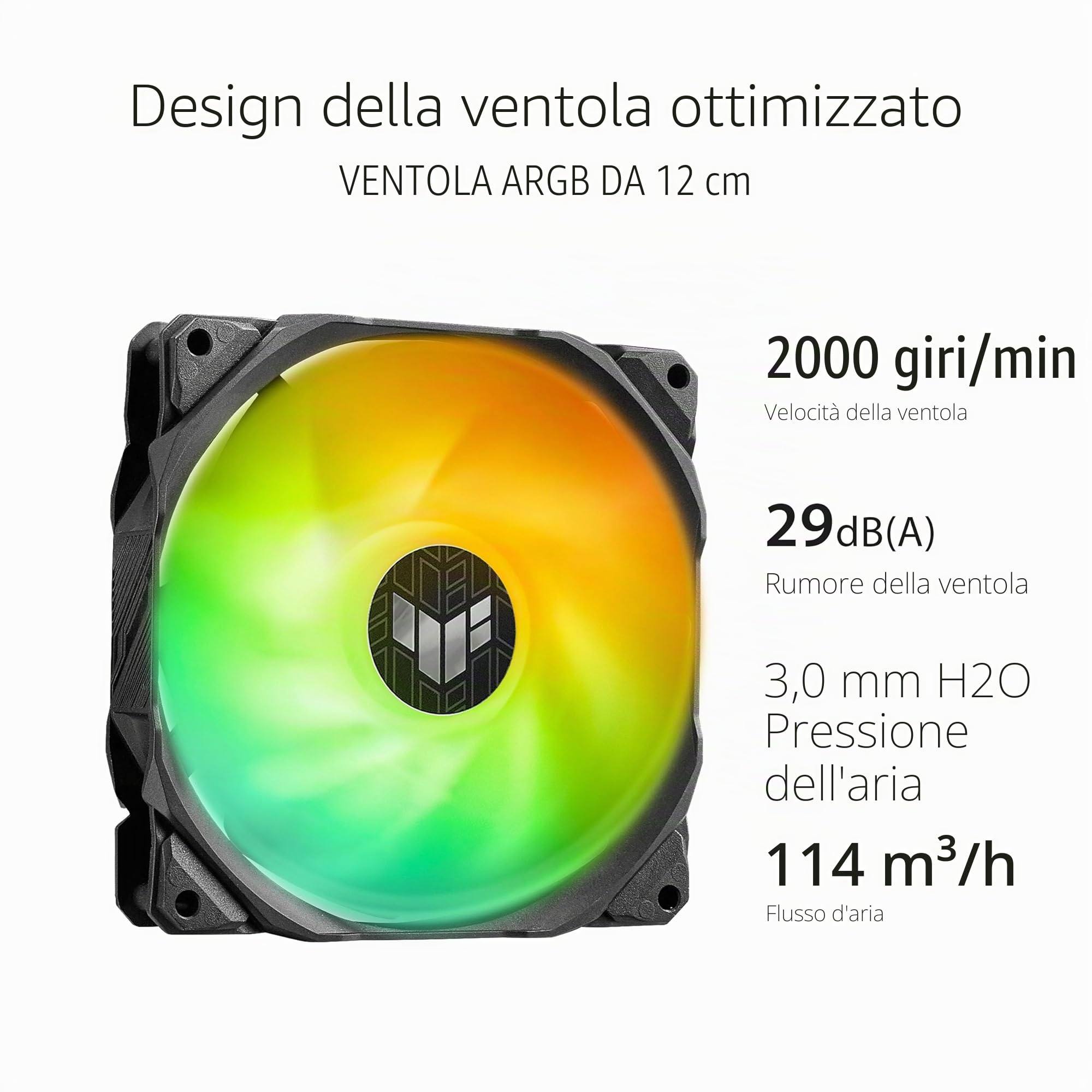 ASUS TUF GAMING LC II 240 ARGB, Dissipatore AIO a Liquido, Nero, 2 Ventole | Sistema di Raffeddamento della CPU, Ventole TUF Gaming ARGB da 120 mm, Aura Sync, Supporto Intel LGA 1700 e AMD AM5