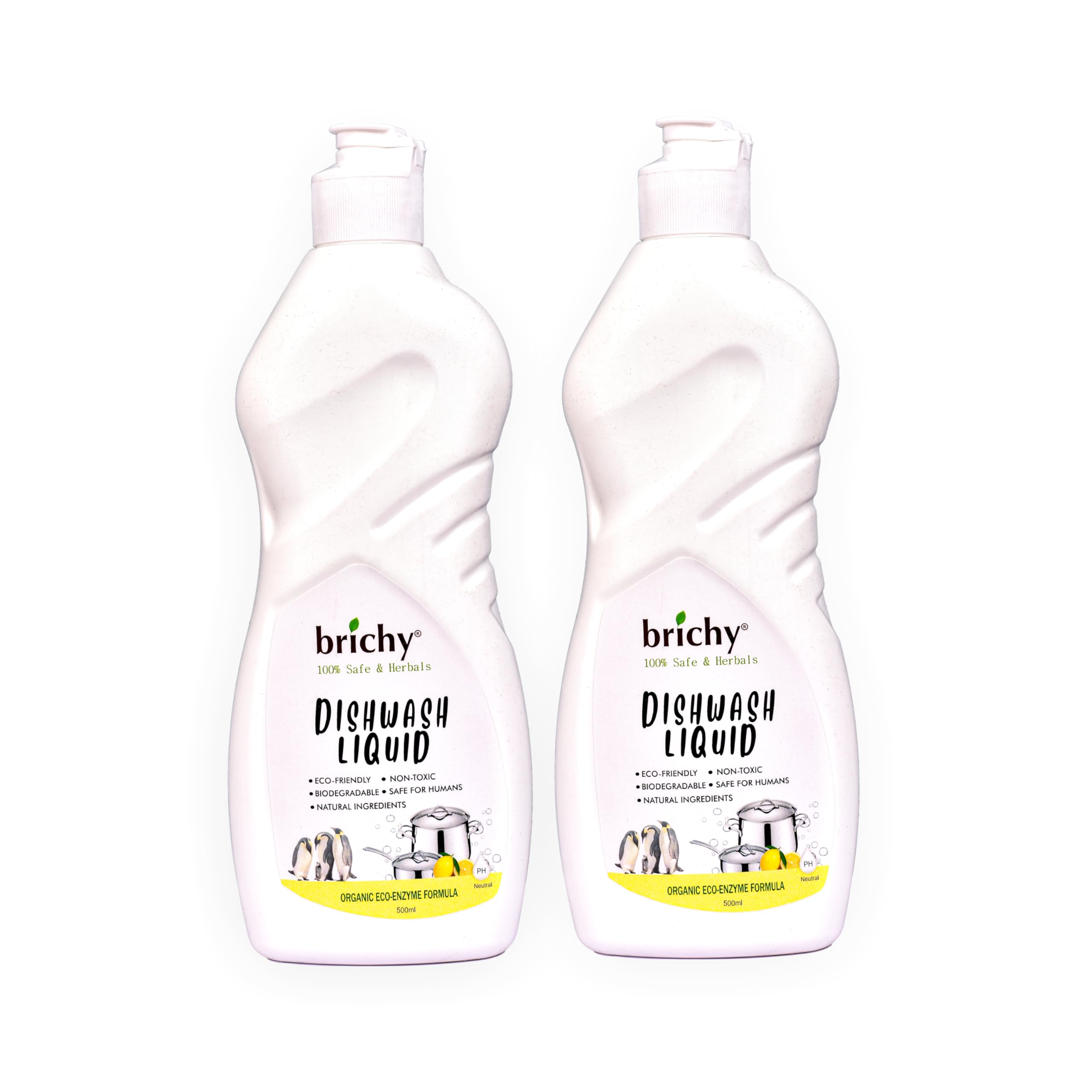 brichy Naturals Organic Eco Enzyme Dishwash Liquid (Lime) - Eco friendly | Non-Toxic | Safe on hands | Biodegradable | Kids and Pet Friendly - 500ml (Pack of 2)-image-7
