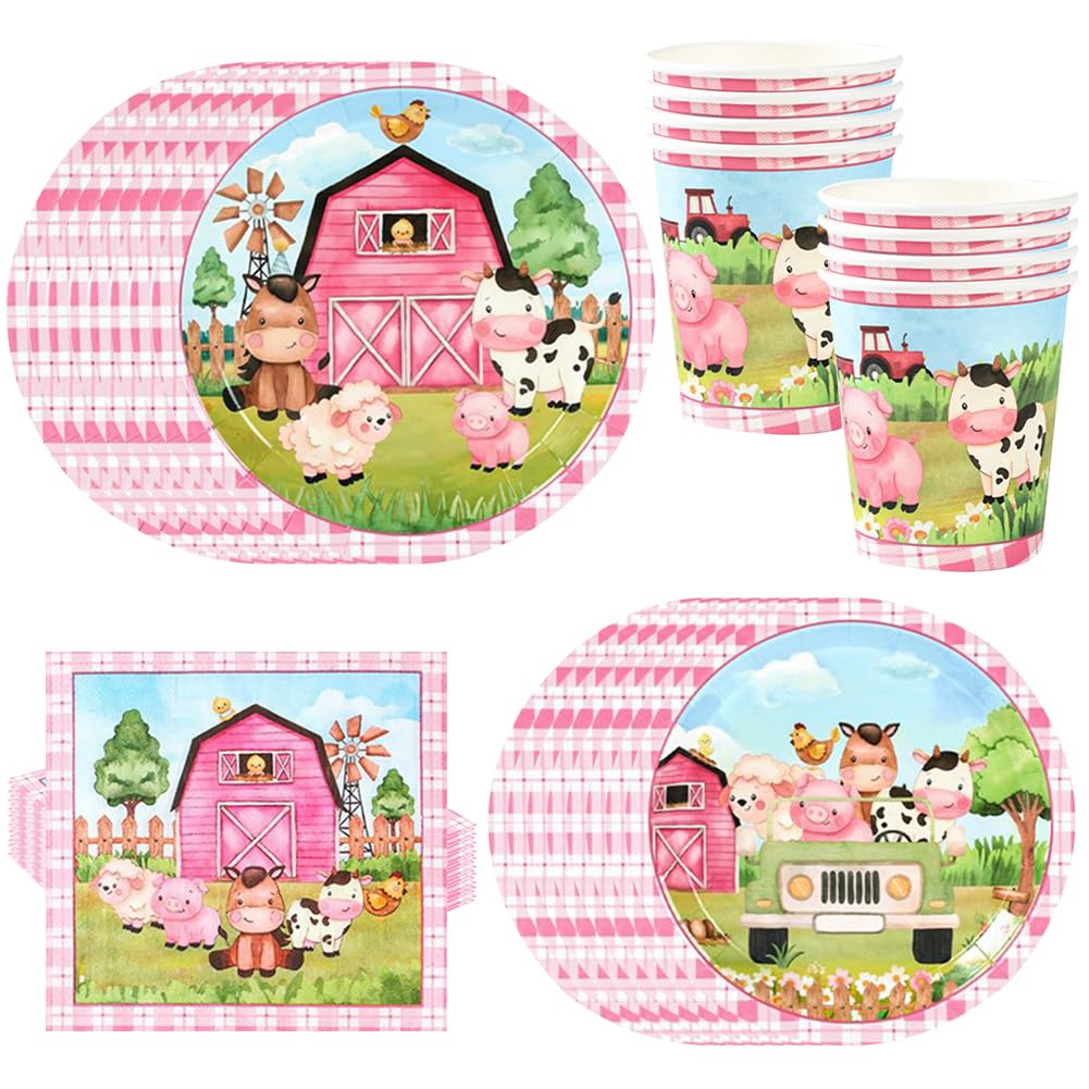 Set Stoviglie Festa Fattoria - 10 Tazze, 20 Tovaglioli, 10 Vassoi, Tovaglia, Tema Animali - Foto 4