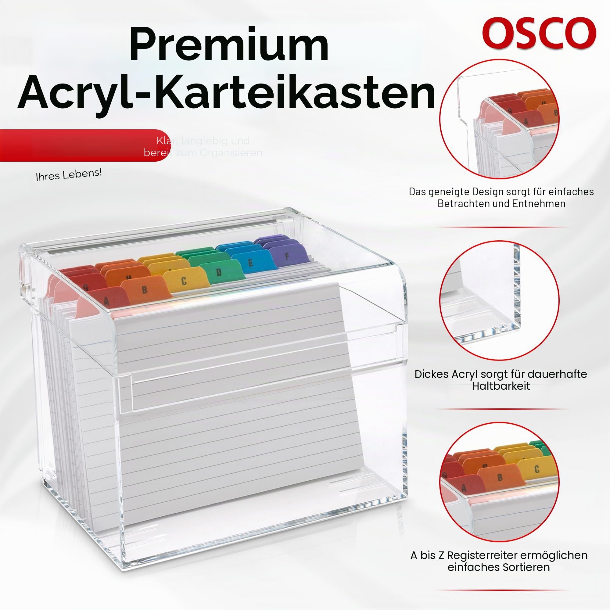 OSCO Clear Acrylic Index Box - Large