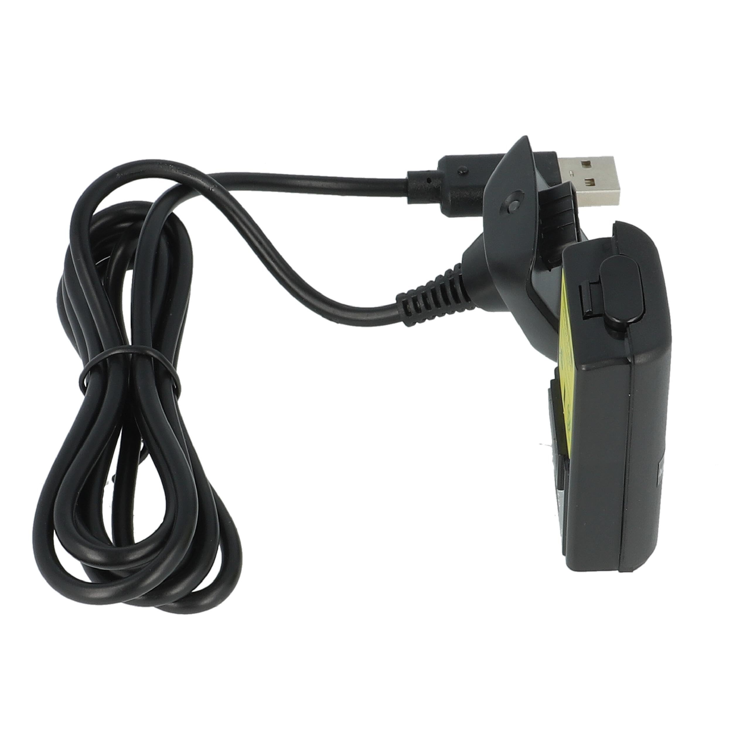 vhbw Kit Carga y Juega Compatible con Microsoft Xbox 360 Controller - 1x Cable de Carga, 1x batería, Negro
