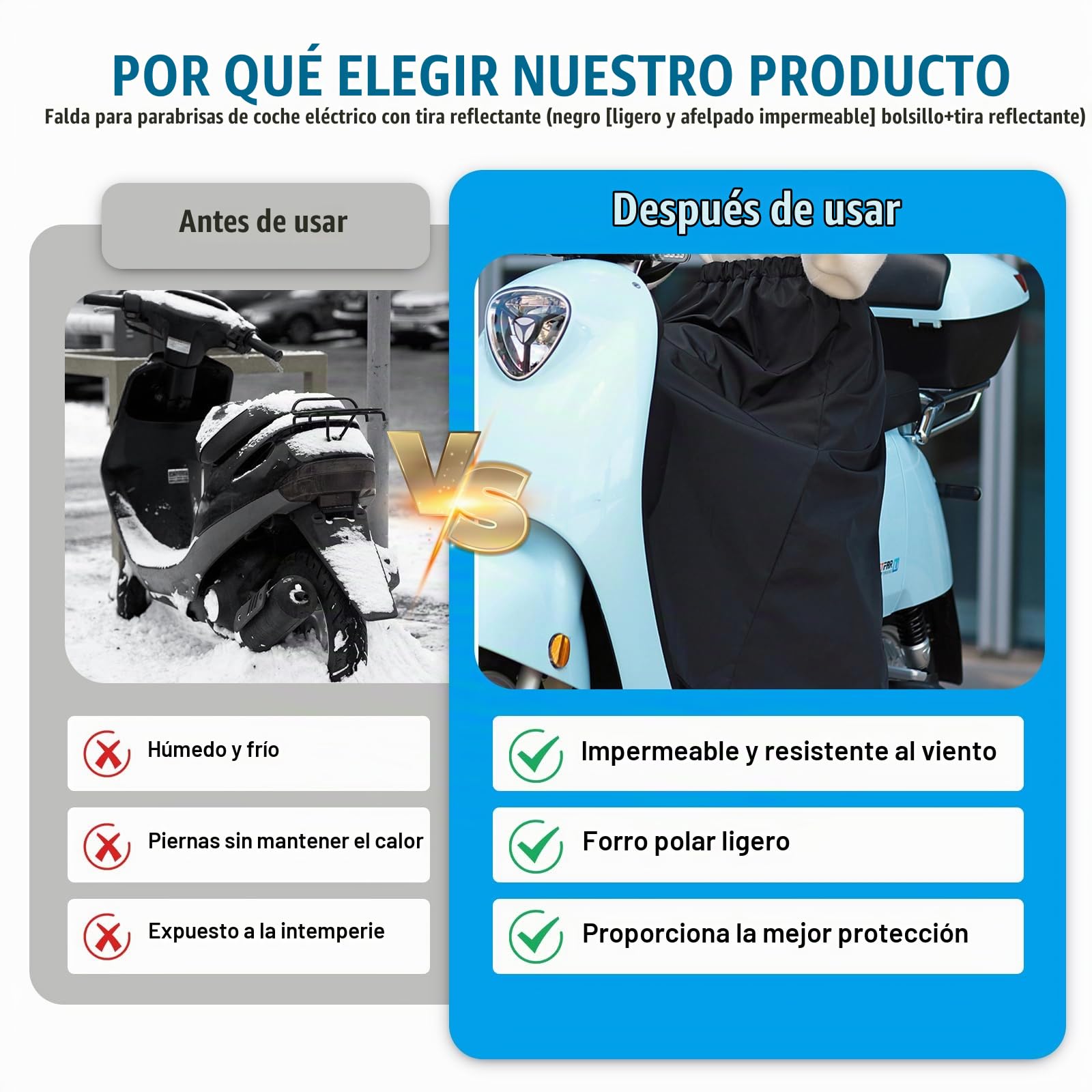 Cubre Piernas para Moto,Cubrepiernas Scooter con Bolsillo,Tiras Reflectantes,Funda Universal para Patas De Scooter,Manta Térmica Piernas para Scooter para Clima Frío,Impermeable