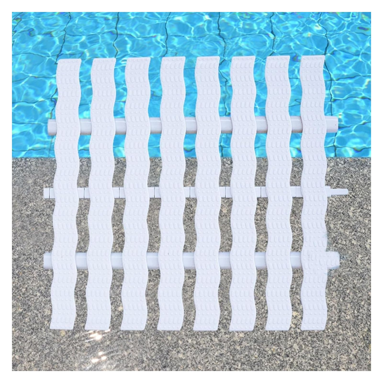 Rejillas para Piscinas, Rejillas Resistentes para Piscinas, Paquete de 12 Rejillas de Drenaje para entradas de vehículos, Patios y terrazas - Rejilla de canalón de 30x100cm con Tres desagües