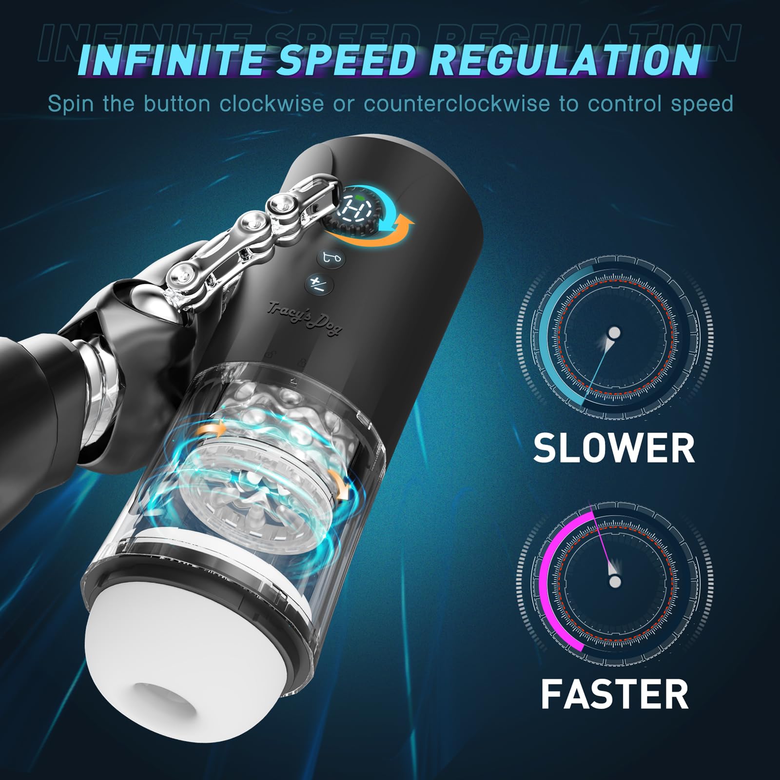 Amazon.com: Tracy's Dog Automatic Male Masturbator, Adult Sex Toys for Men  with 5 Thrusting Rotating Vibration Modes, Hands-Free Electric Male Stroker  with Infinite Speed Regulation, LCD Display & Suction Base : Health