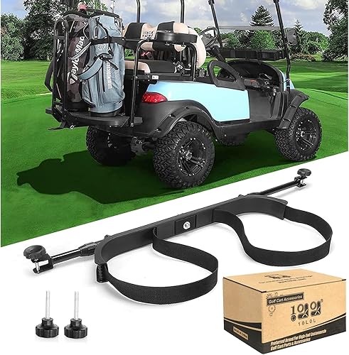 10L0L Soporte universal para bolsa de asiento trasero para carrito de golf para la mayoría de carritos de golf 2+2, soporte ajustable sin