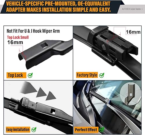 Vista 63 de AUTOBOO Limpiaparabrisas de 21 + 21 pulgadas con limpiaparabrisas trasero de 14 pulgadas de repuesto para Jeep Grand Cherokee 2005 2006 2007 208