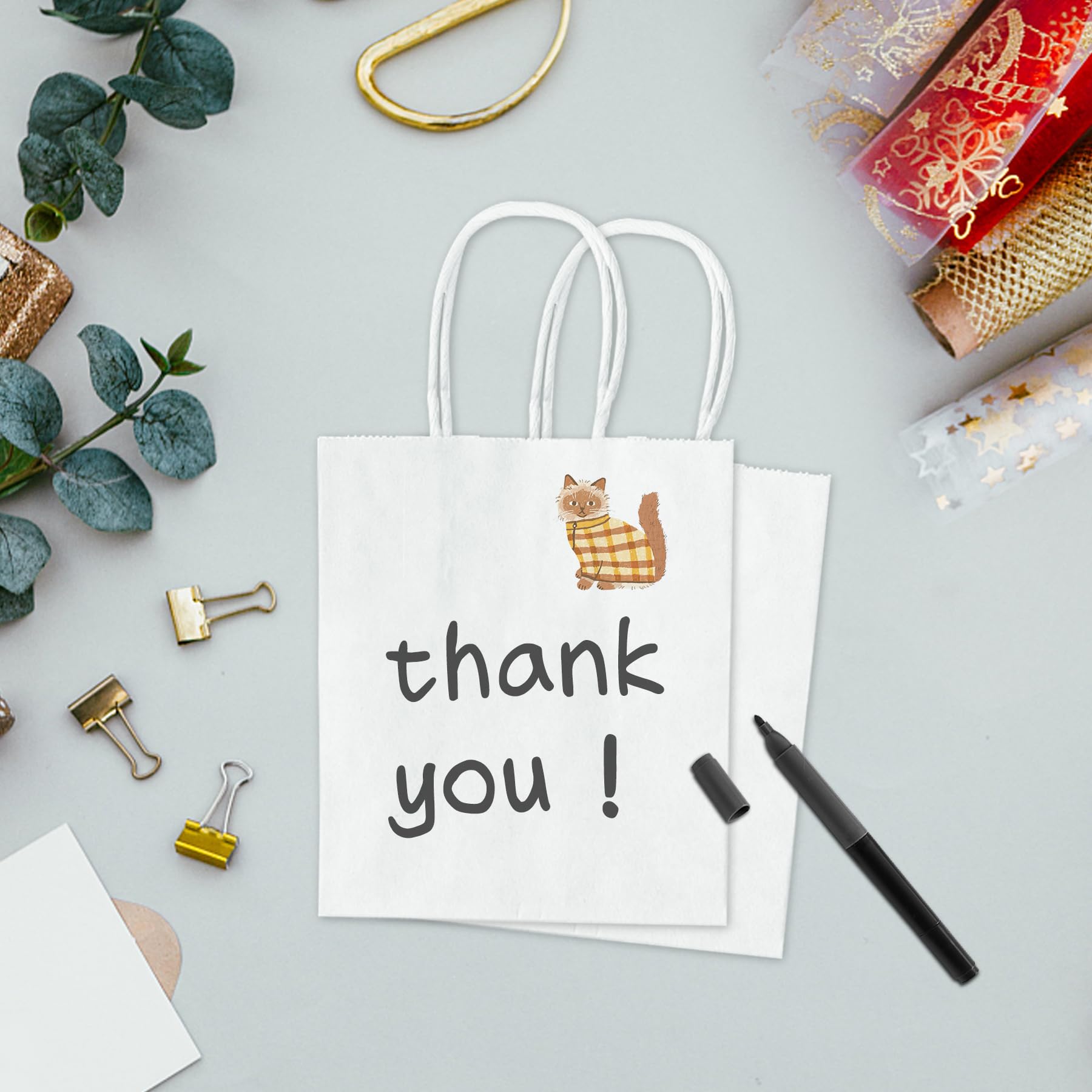 Sac Papier Kraft-VEVOR-Lot De 100-Sac Cadeau Avec Poignées-406 X 152 X