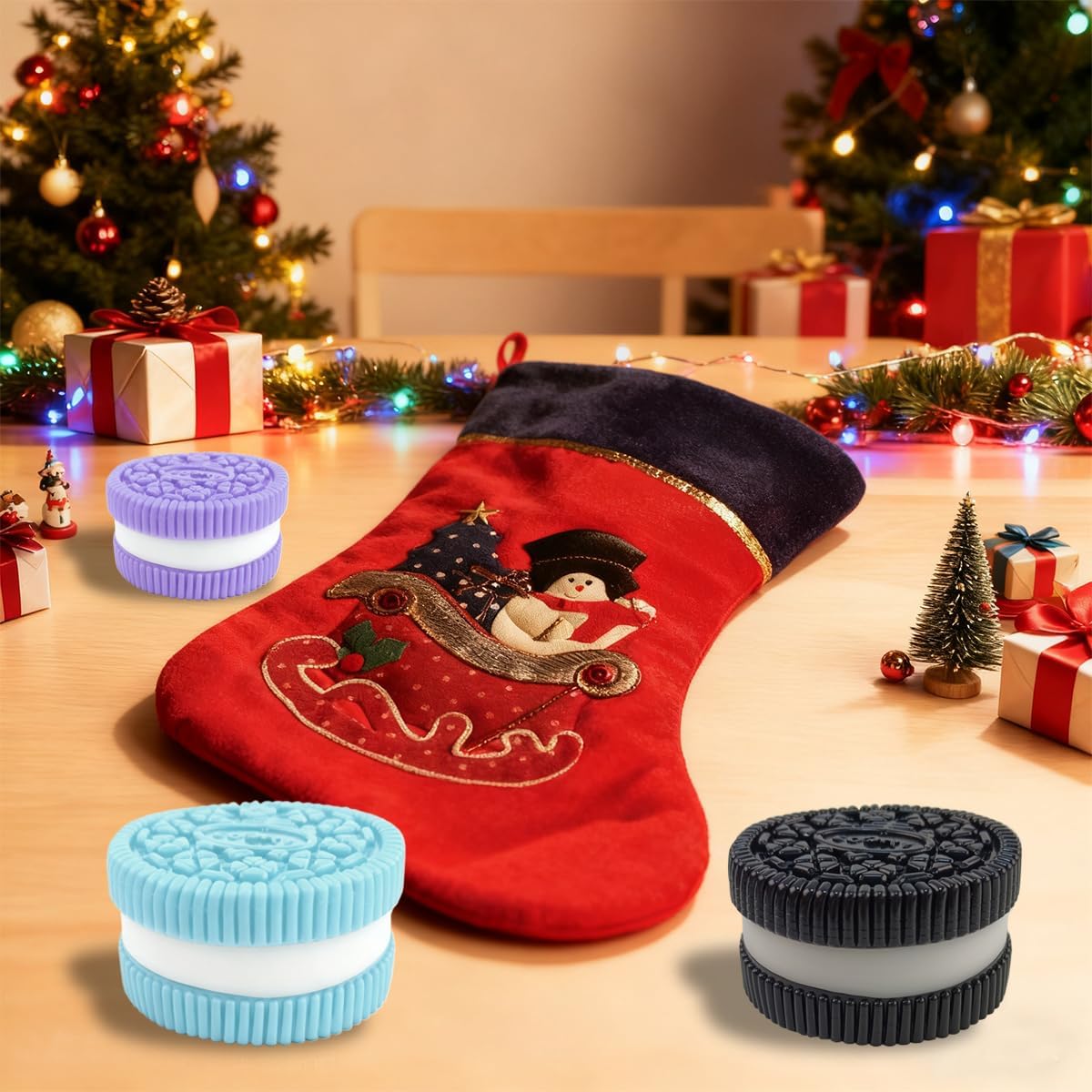 4 Pack Taba Cookie Squeeze Toys Sensory Squishy Toys for Kids Boys Girls Christmas Stocking Stuffers Birthday Gifts