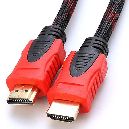 CableVantage Cable HDMI de alta calidad de 15 pies para BLURAY 3D DVD PS3 HDTV XBOX LCD HD TV 1080 p malla roja cable chapado en oro de alta