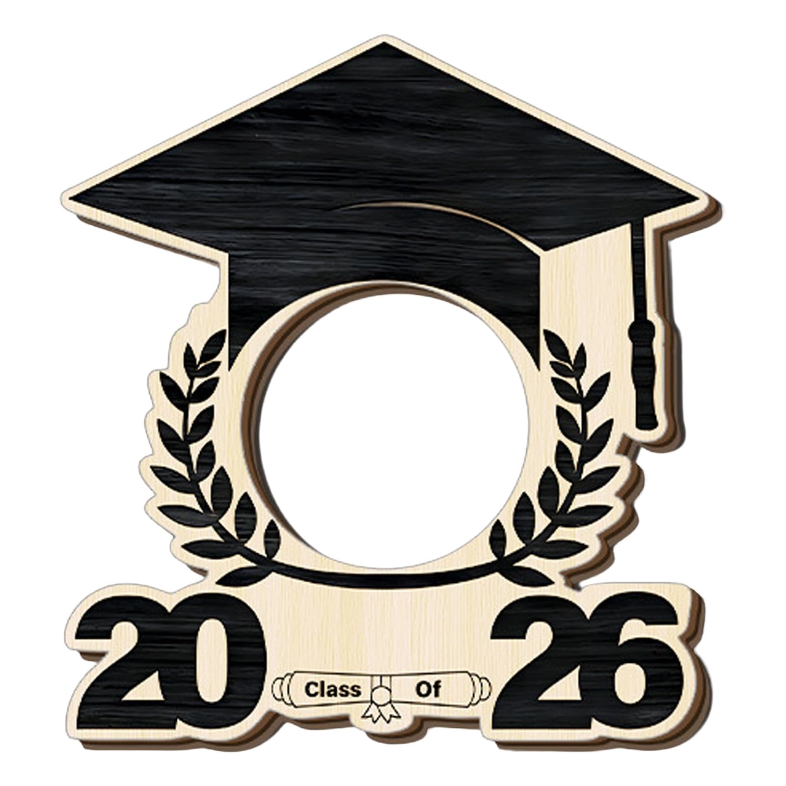 Pasisuu Graduation Photo Frame – Class of 2026 Wooden Frame with Bachelor Cap Design, Solid Wood Commemorative Keepsake for Graduates I