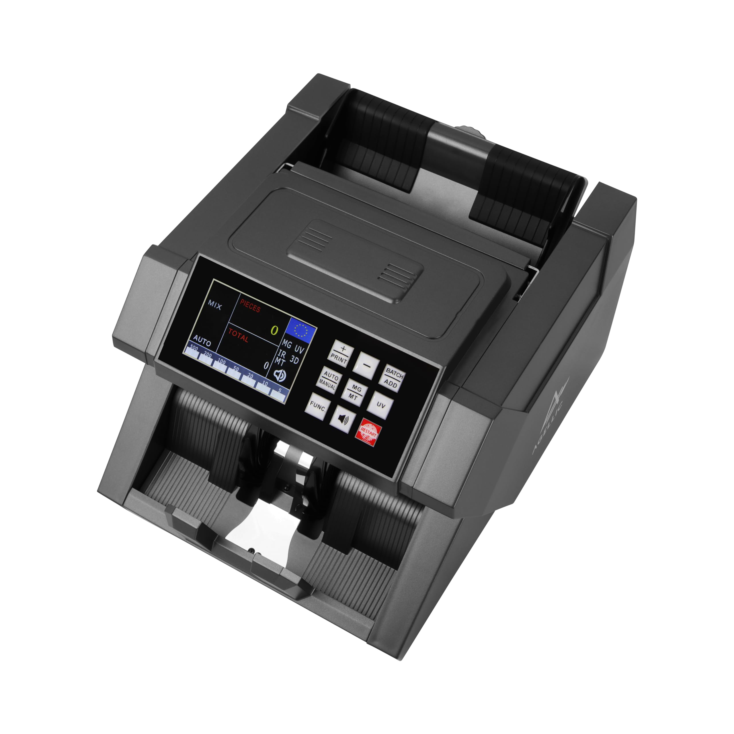 Conta Banconote | Macchina Conta Soldi Professionale | Rilevatore Banconote False 6-Fold | 900 Banconote/min | Verifica Banconote e Controllo Soldi Falsi | incl. Pennarello Banconote