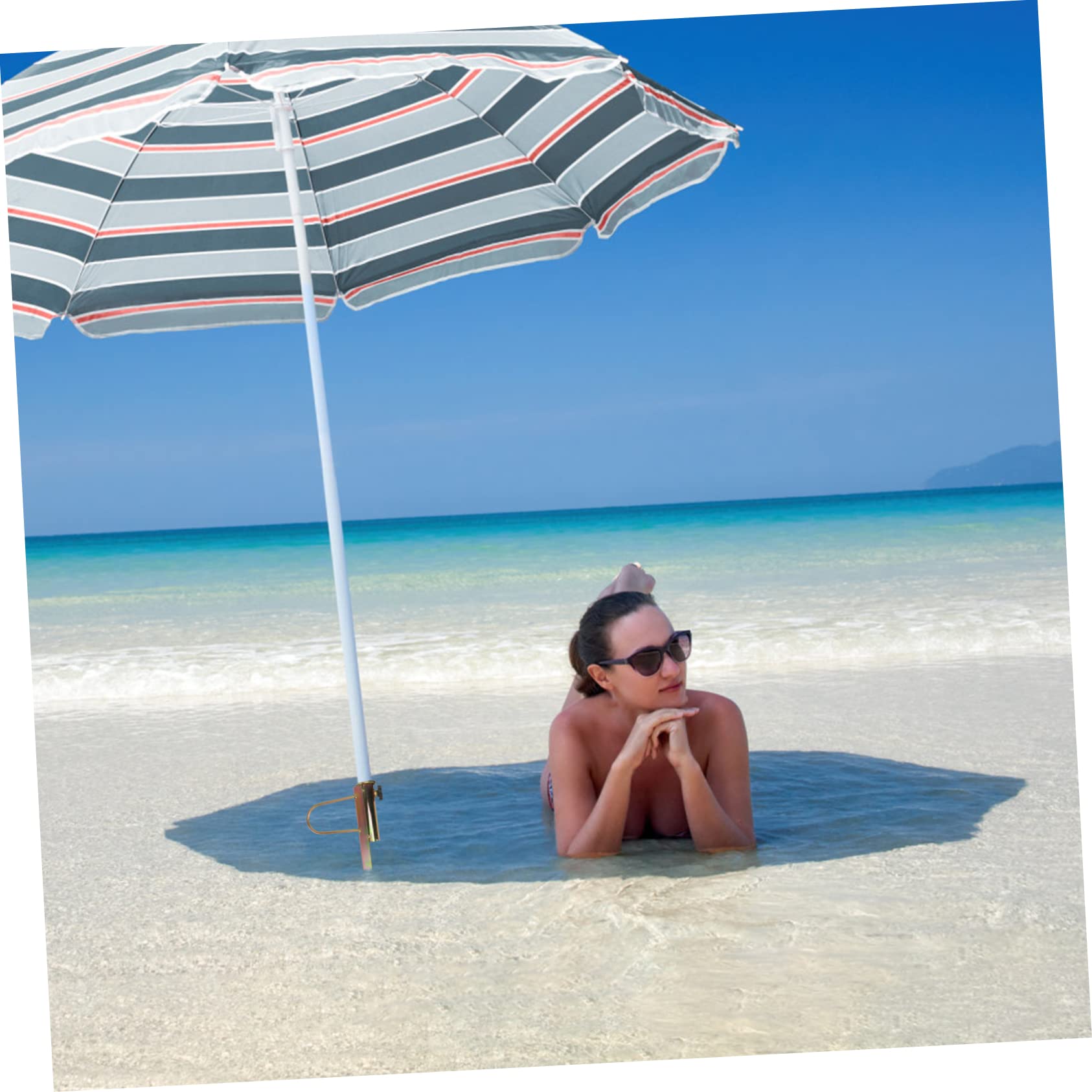 Portaombrellone in Ferro 25-32mm per Spiaggia, Supporto Ancoraggio Stabile da Terra Antivento per Ombrelloni da Esterno e Giardino