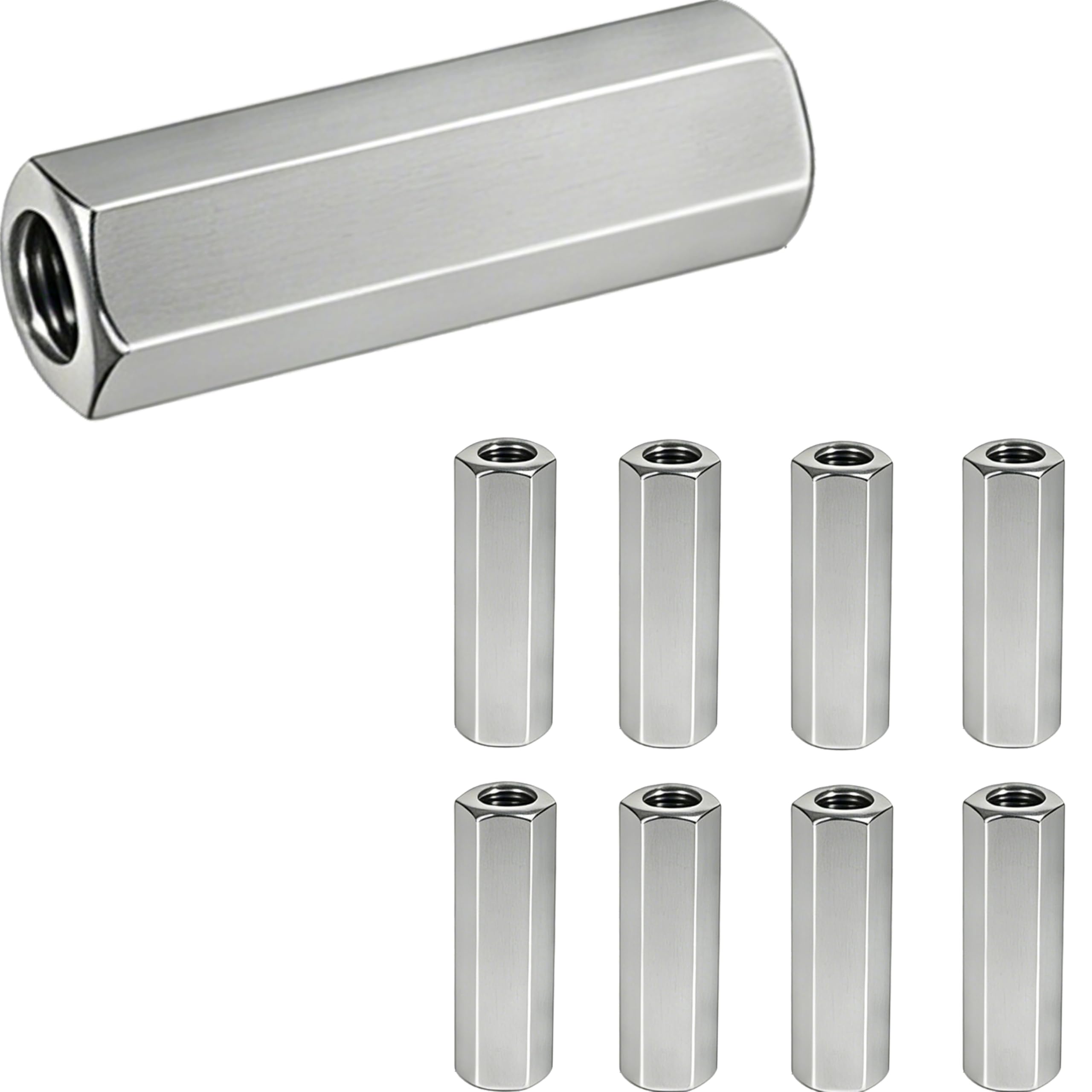 304 Stainless Steel Coupling Nuts - M6 x 1.0 -21 304 Stainless Steel Coupling Nuts - M6 x 1.0 -21