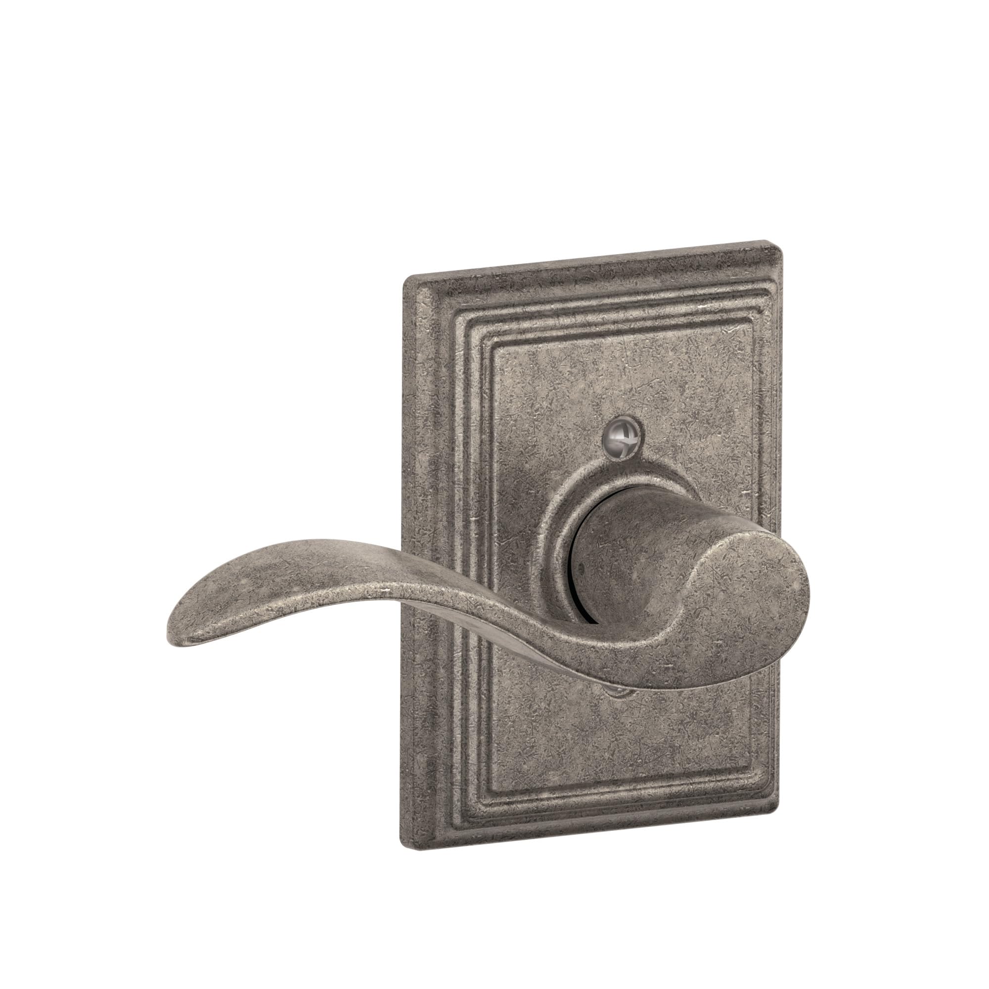 SCHLAGE Accent Lever with Addison Trim Non-Turning Lock in Distressed Nickel - Right Handed - F170 ACC 621 ADD RH
