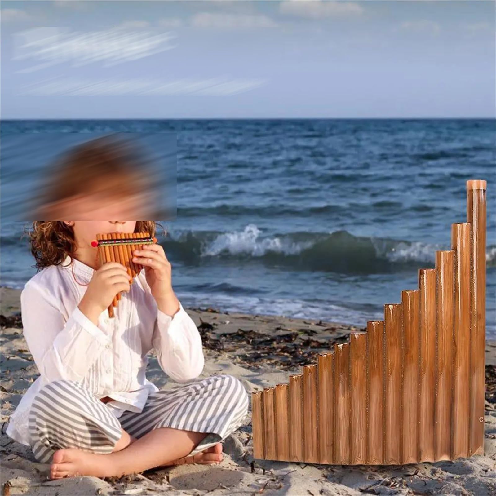 Profesjonalne Fletni Pana 15 Tube G Major Natural Pan Flet Z Patykiem Do Czyszczenia(Right hand)