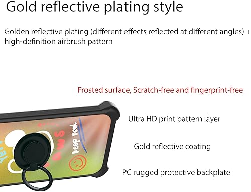 Miniatura 3 de Kalley Silver C Case Compatible with Kalley Silver C Phone Case Cover [with Tempered Glass Screen Protector][Ring Support][Golden Reflect Light]