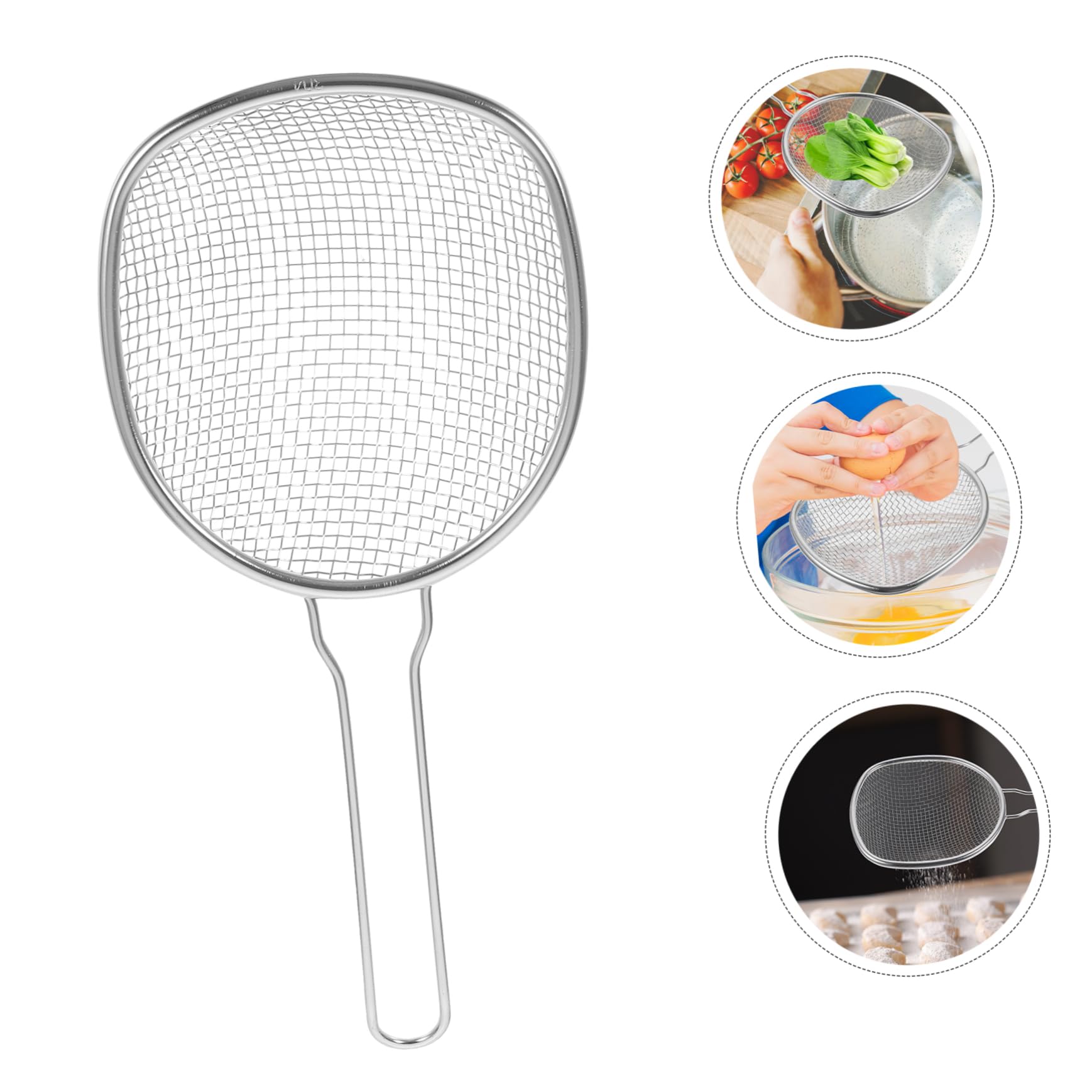 Ustensile de Cuisine Polyvalent en Acier Inoxydable : Une cuillère filtrante en Maille Essentielle pour la Cuisine et la pâtisserie