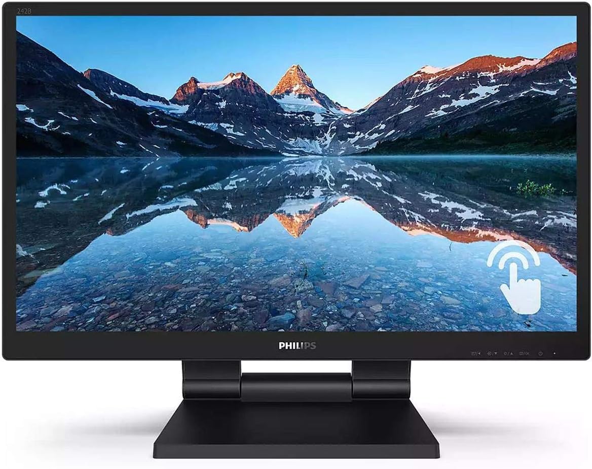 Philips 242B9T 24" Touch Screen Monitor, Full HD IPS, 10-Point capacitive Touch, USB 3.1 hub, Speakers, IP54 dust and Water Resistant, Win10/Android Compatible, 4Yr Advance Replacement Warranty